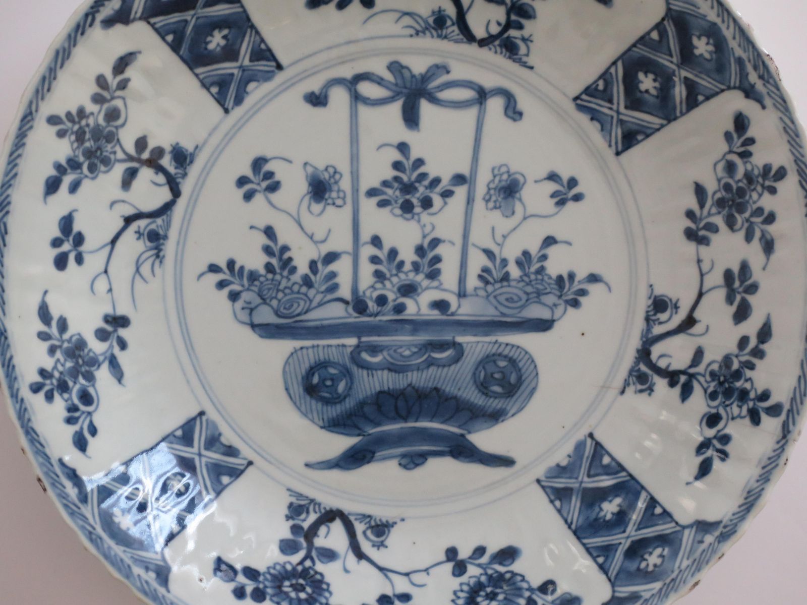 Chinese Large Dish Or Plate 11+Ins Dia Porcelain Blue & White, Yongzheng Ca 1730 photo buy