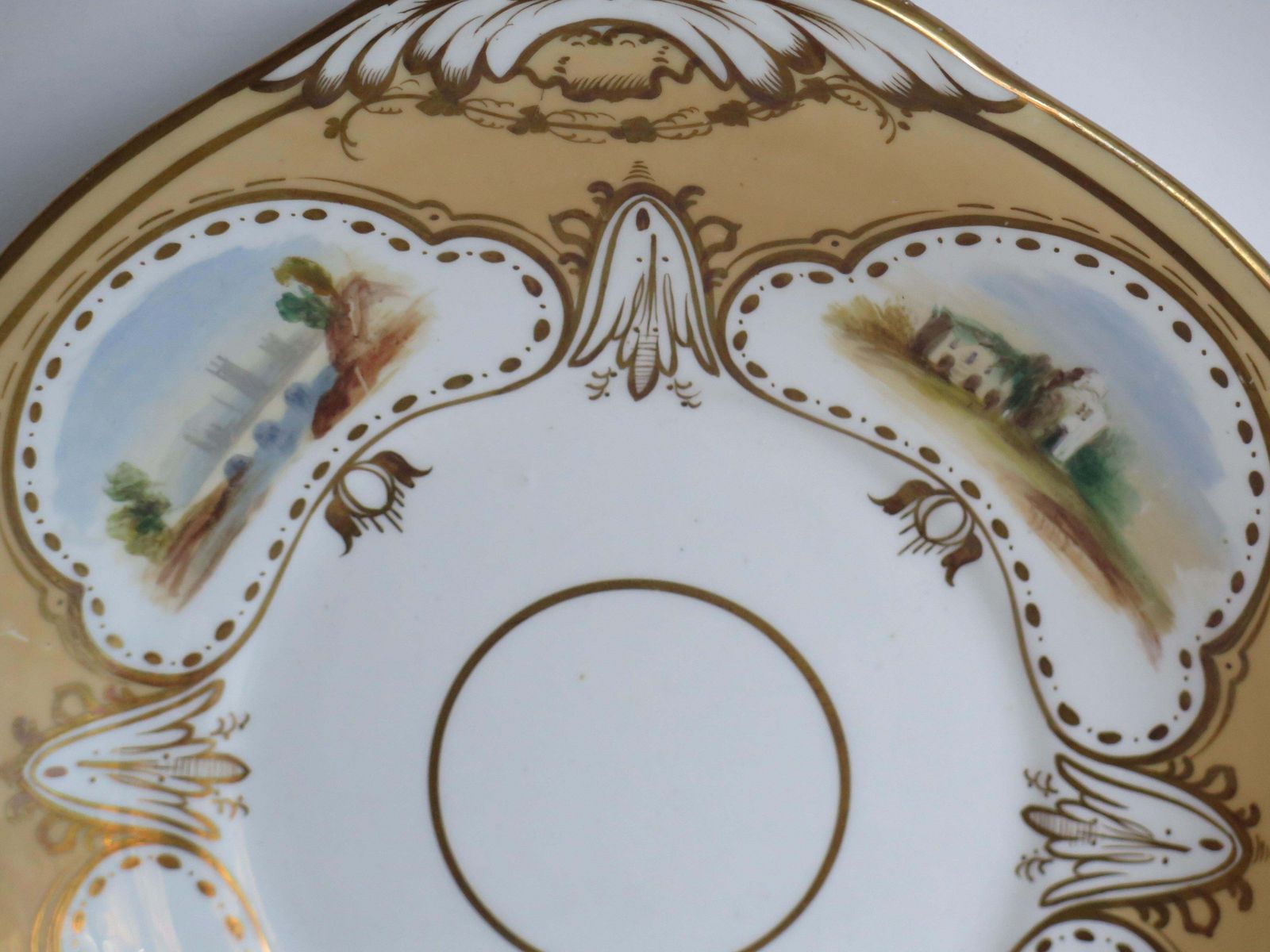 photo vintage Set Of Ten Desert Plates By Rockingham Porcelain Hand Painted Scenes, Circa 1825