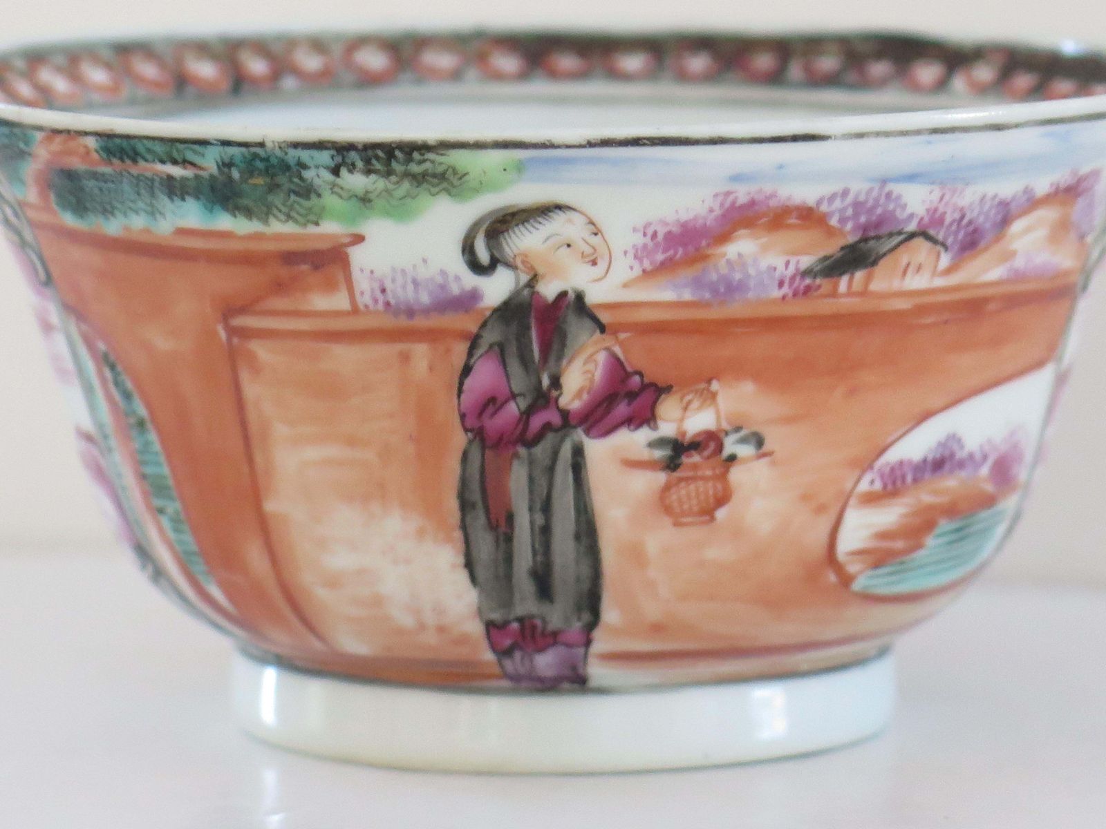 photo furniture 18thc Chinese Porcelain Bowl Hand Painted Famille Rose, Qing Qianlong Circa 1760