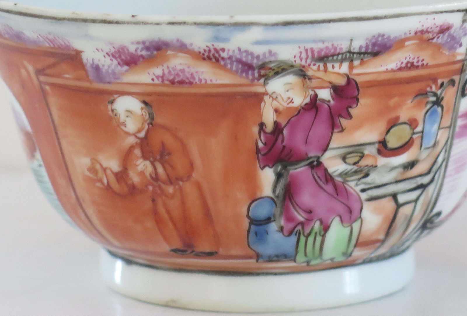photo for sale 18thc Chinese Porcelain Bowl Hand Painted Famille Rose, Qing Qianlong Circa 1760