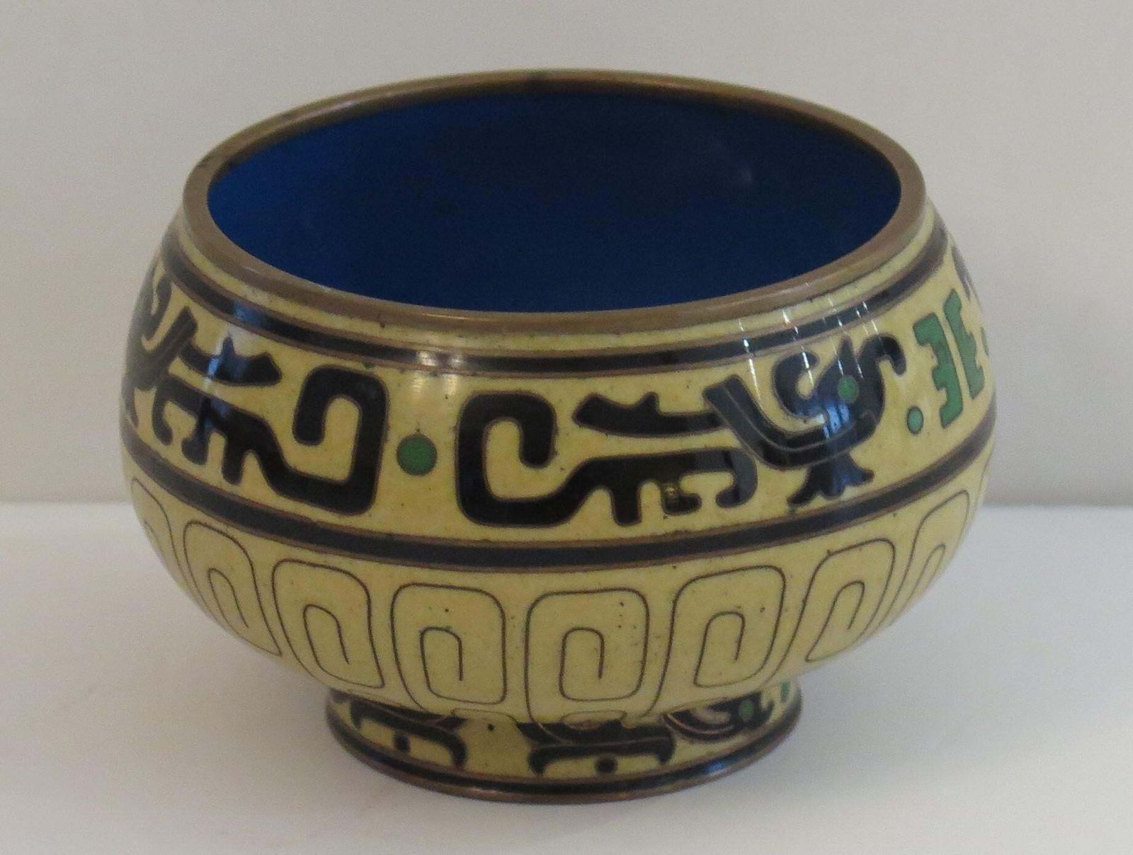 19thc Japanese Cloisonné Brush Washer Bowl, Meiji Period Circa 1880 photo for sale