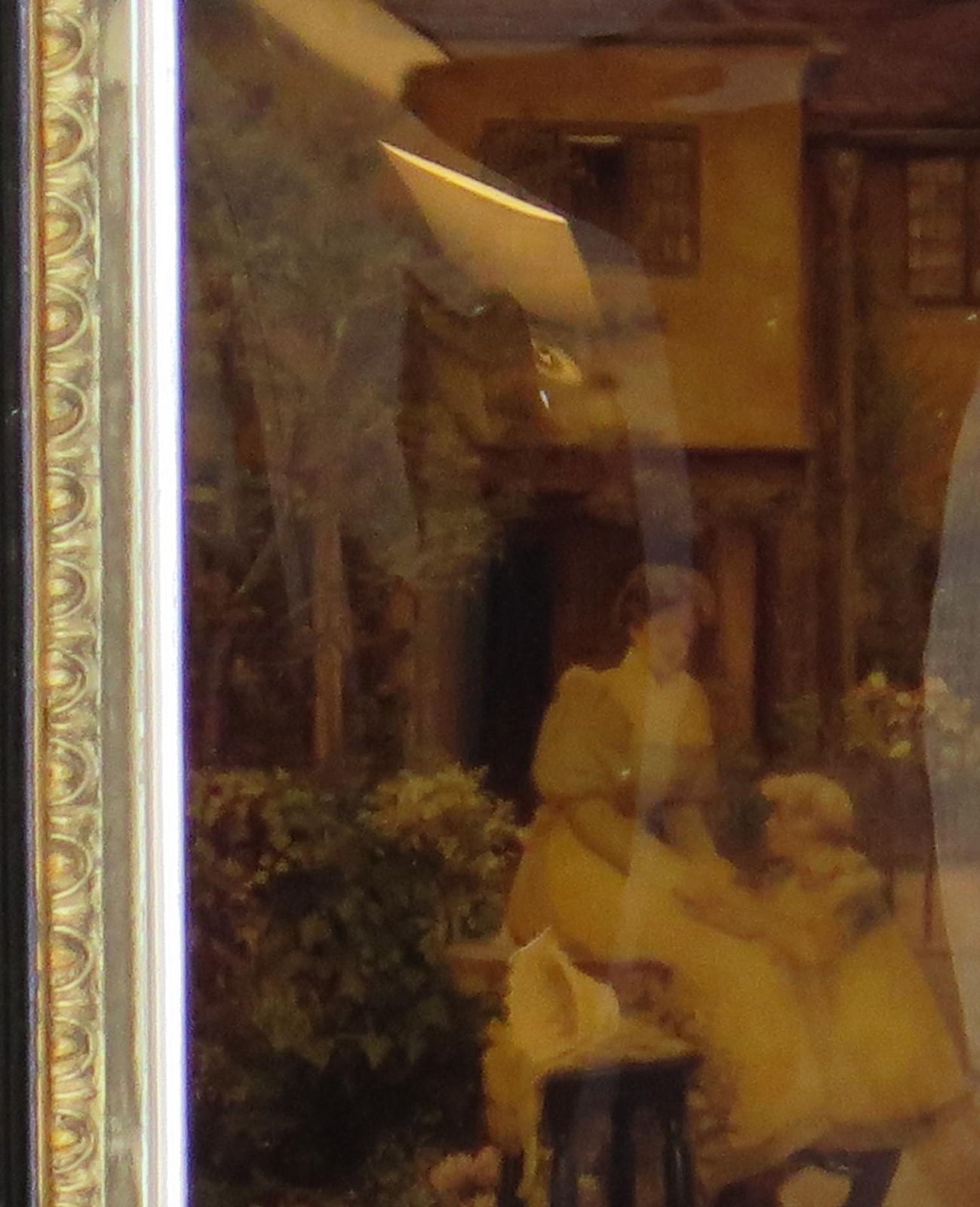 photo vinterior Victorian Crystoleum Picture Of Mother And Child In Original Frame, Circa 1890