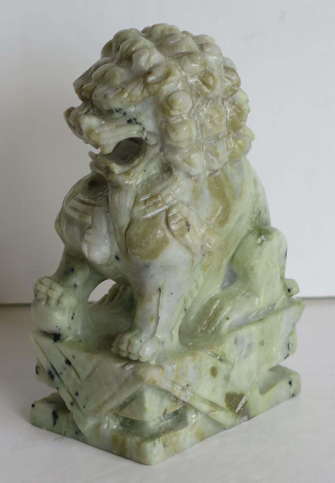 photo buy Pair Of Chinese Foo Dogs Hand Carved Hardstone Good Colour And Detail, Ca 1940