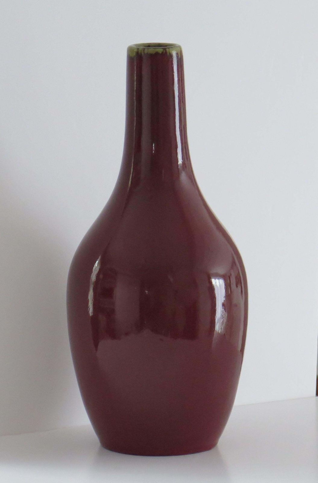 Large 19thc Chinese Export Porcelain Vase  "Sang De Boeuf" Ox Blood Red, Qing photo 550.0