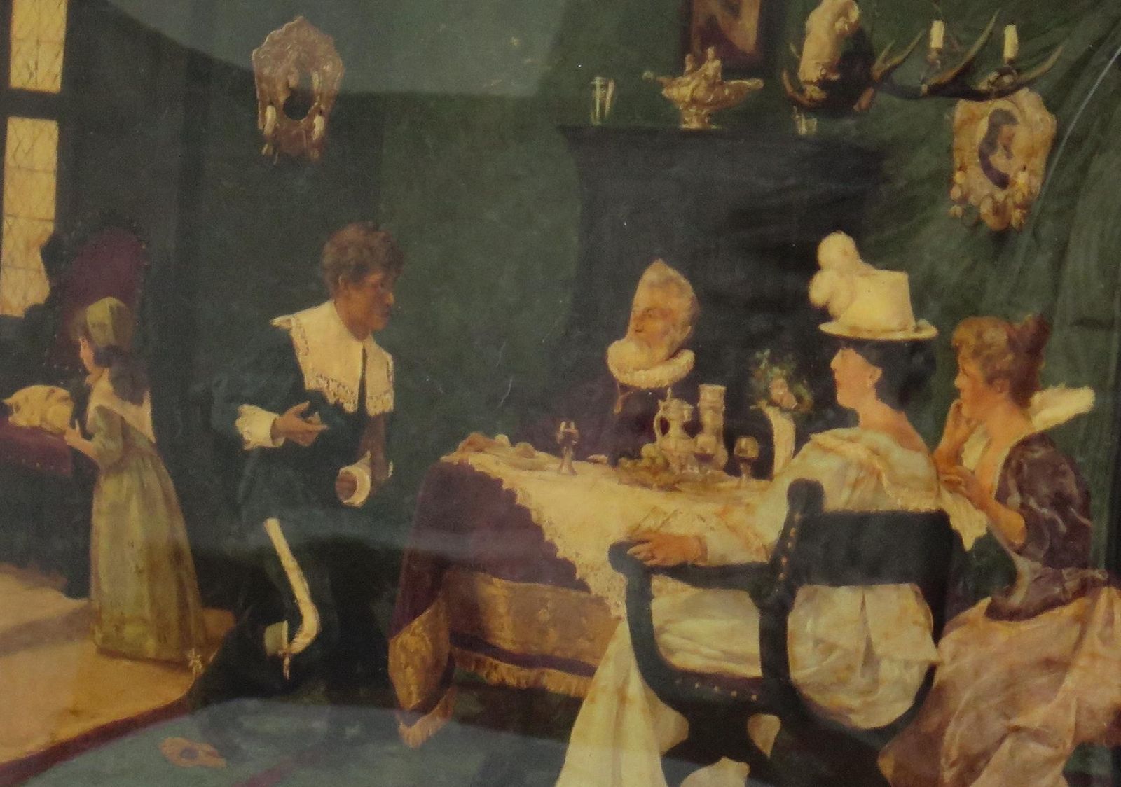 J H Schroder Crystoleum Picture German, Signed And Dated 1899 photo buy