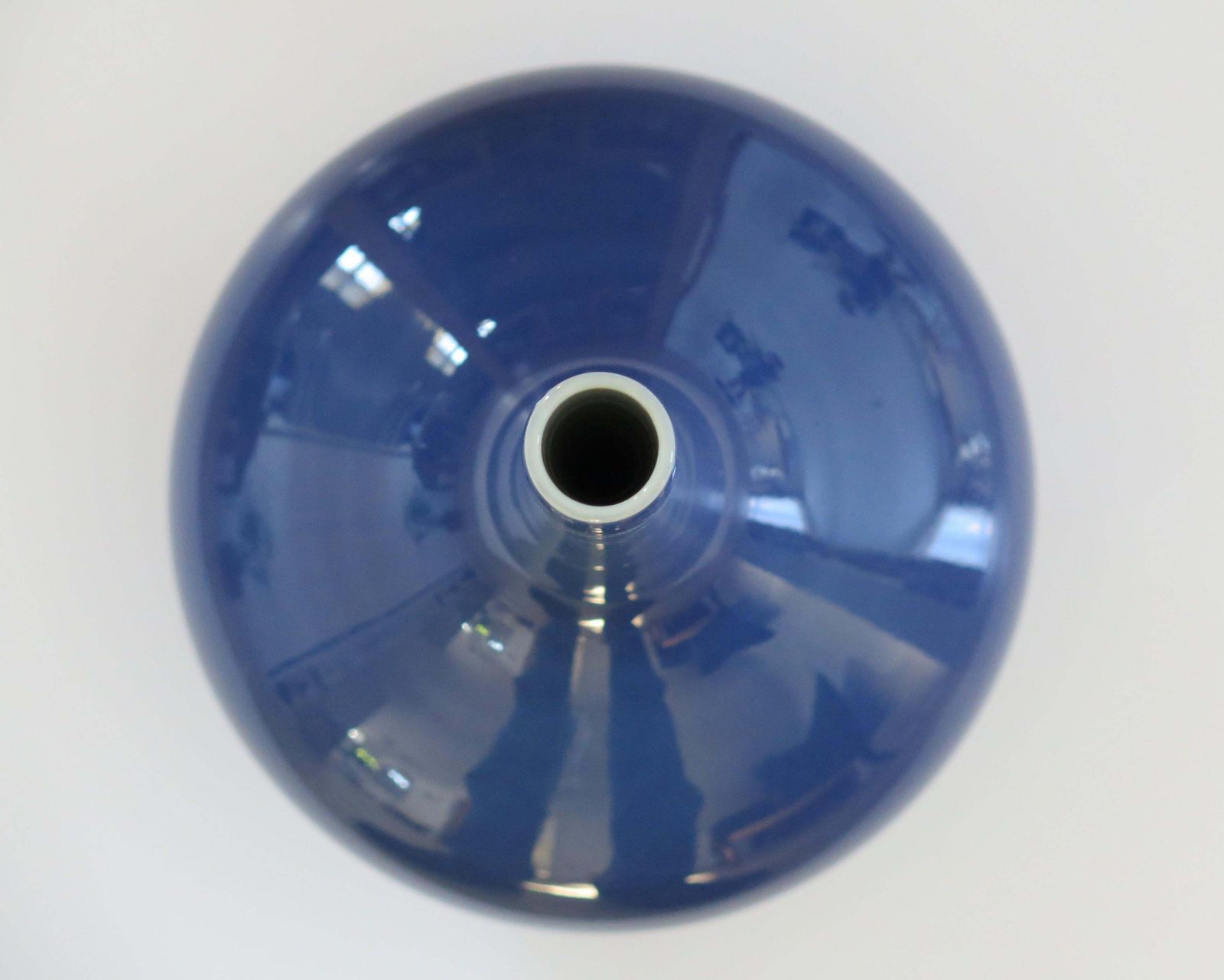 photo for sale Tall Chinese Porcelain Bottle Vase Sapphire Blue 6 Char Mark, Late 19thc Qing
