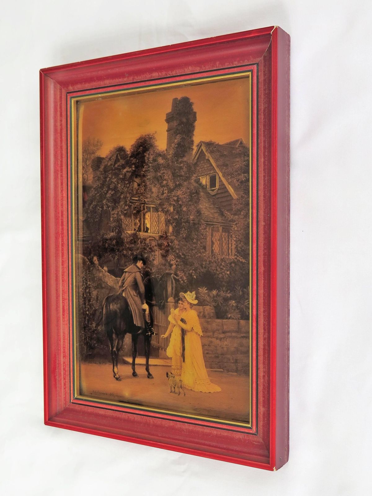 Victorian Crystoleum Picture After A L Vernon The Messenger To The Heiress, 1896 photo buy