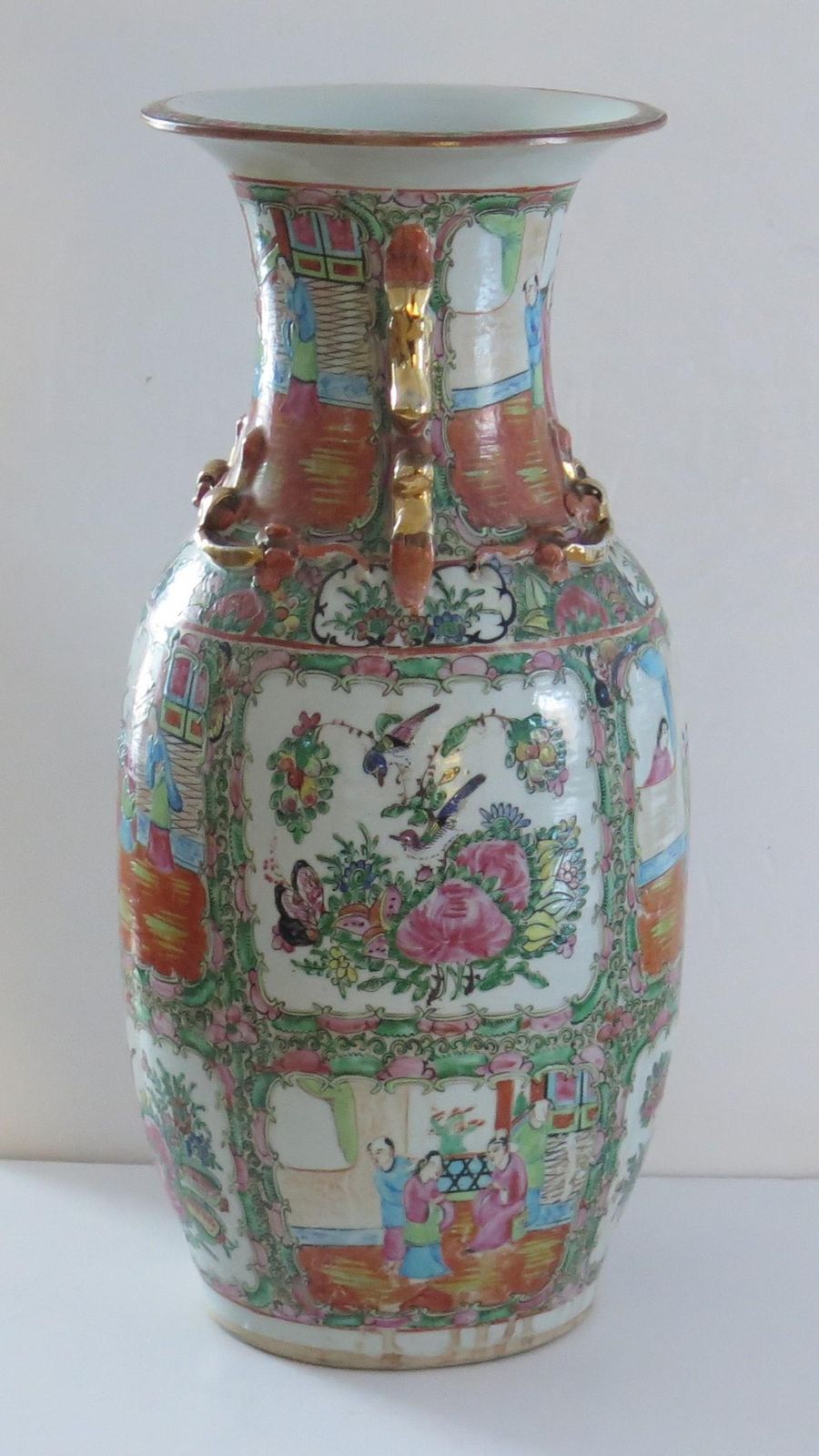 Mid 19thc Large 42cm Chinese Export Vase Porcelain Rose Medallion, Qing Ca 1850 photo vinterior