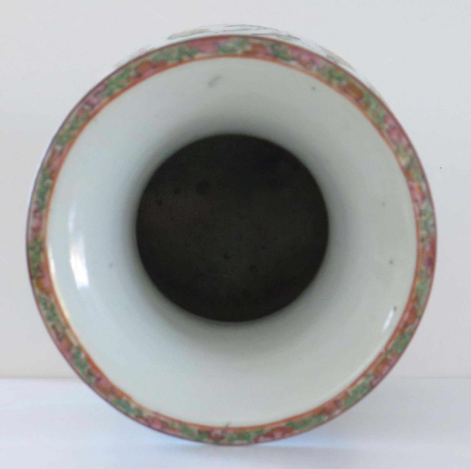 925.0 Mid 19thc Large 42cm Chinese Export Vase Porcelain Rose Medallion, Qing Ca 1850 photo