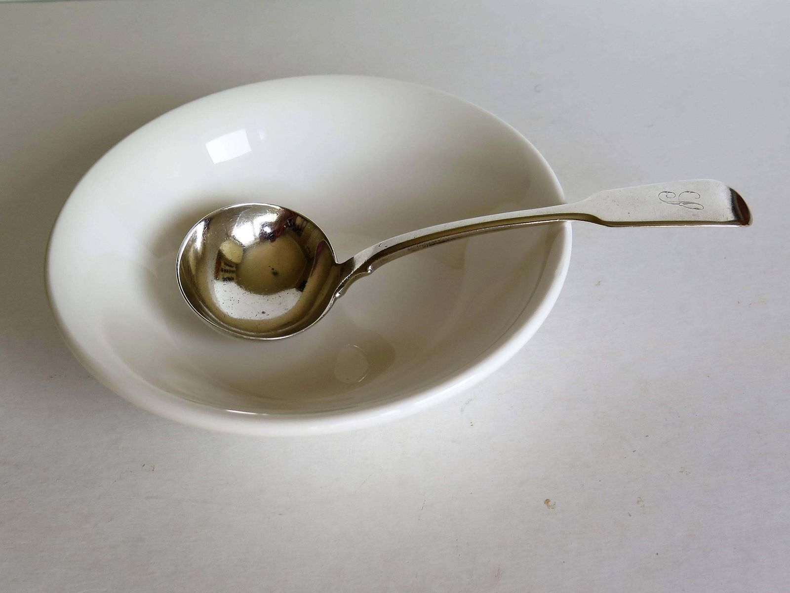photo furniture London 1838 Sterling Silver Sauce Ladle Or Fiddle Back Spoon By Charles Boyton