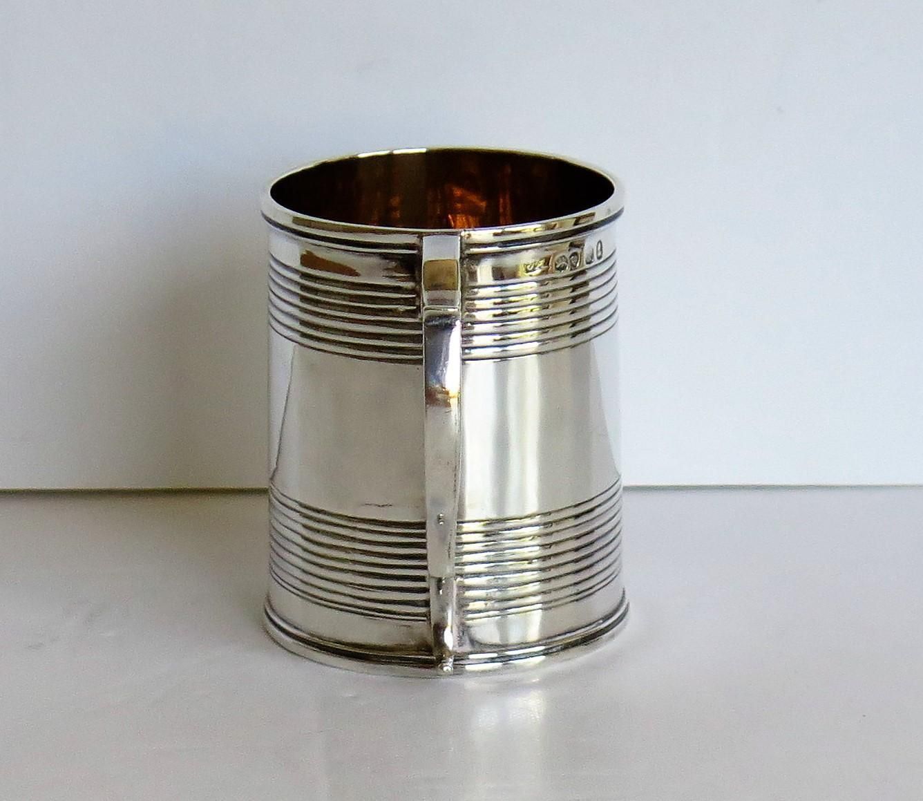 Georgian Sterling Silver Christening Mug By Joseph Angell, London 1825 photo vinterior