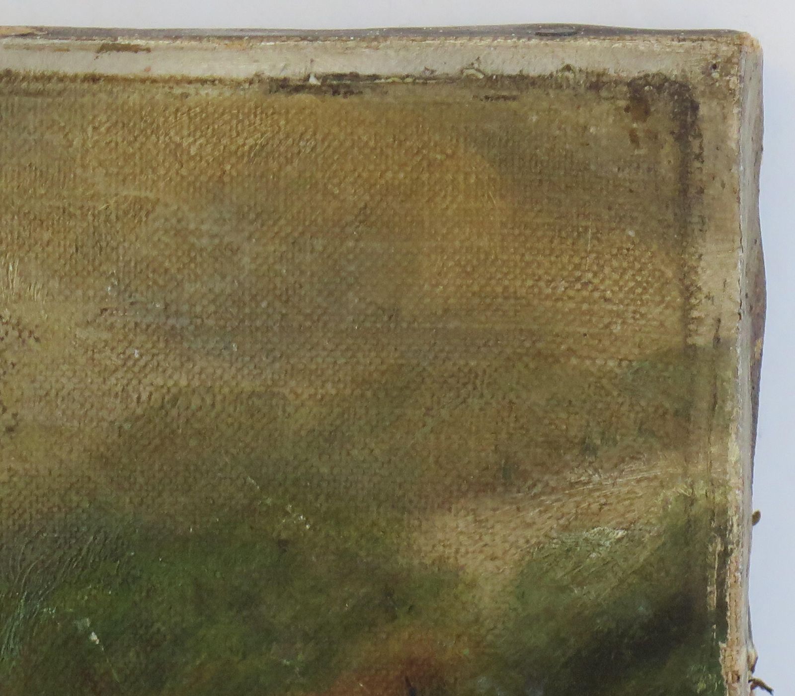 Art Original Oil Painting On Canvas Colonial Shanty Town Landscape, 19th C. photo