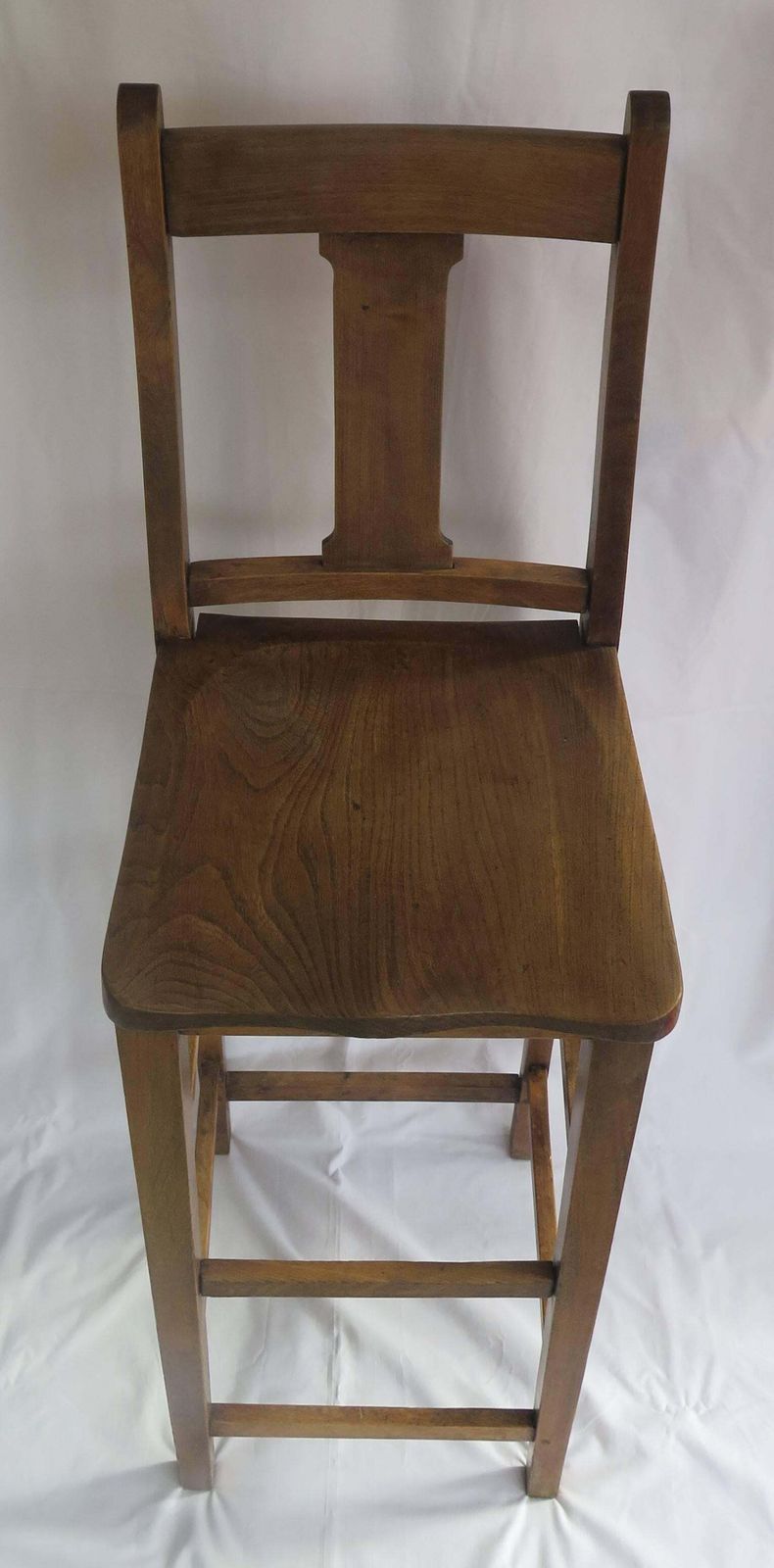 Victorian Clerk's High Chair Or Kitchen Chair In Beach And Elm, English Ca. 1880 photo 545.0
