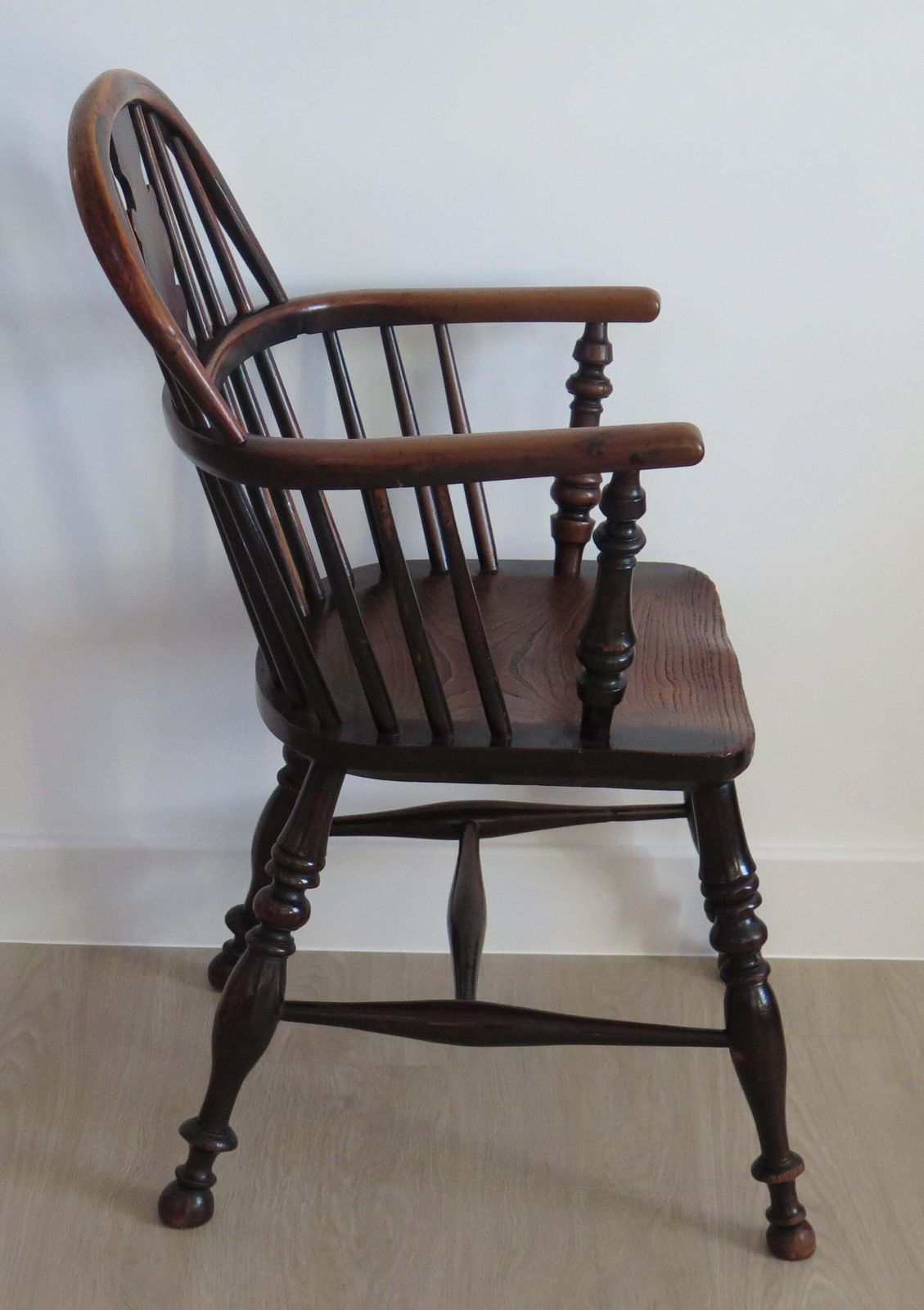 Yew Wood Low Back Windsor Armchair, North East Yorkshire England Circa 1850 photo 895.0
