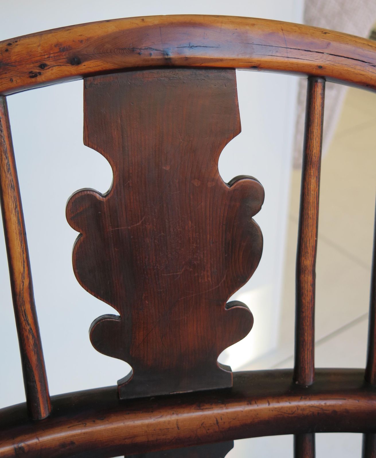 photo vinterior Yew Wood Low Back Windsor Armchair, North East Yorkshire England Circa 1850