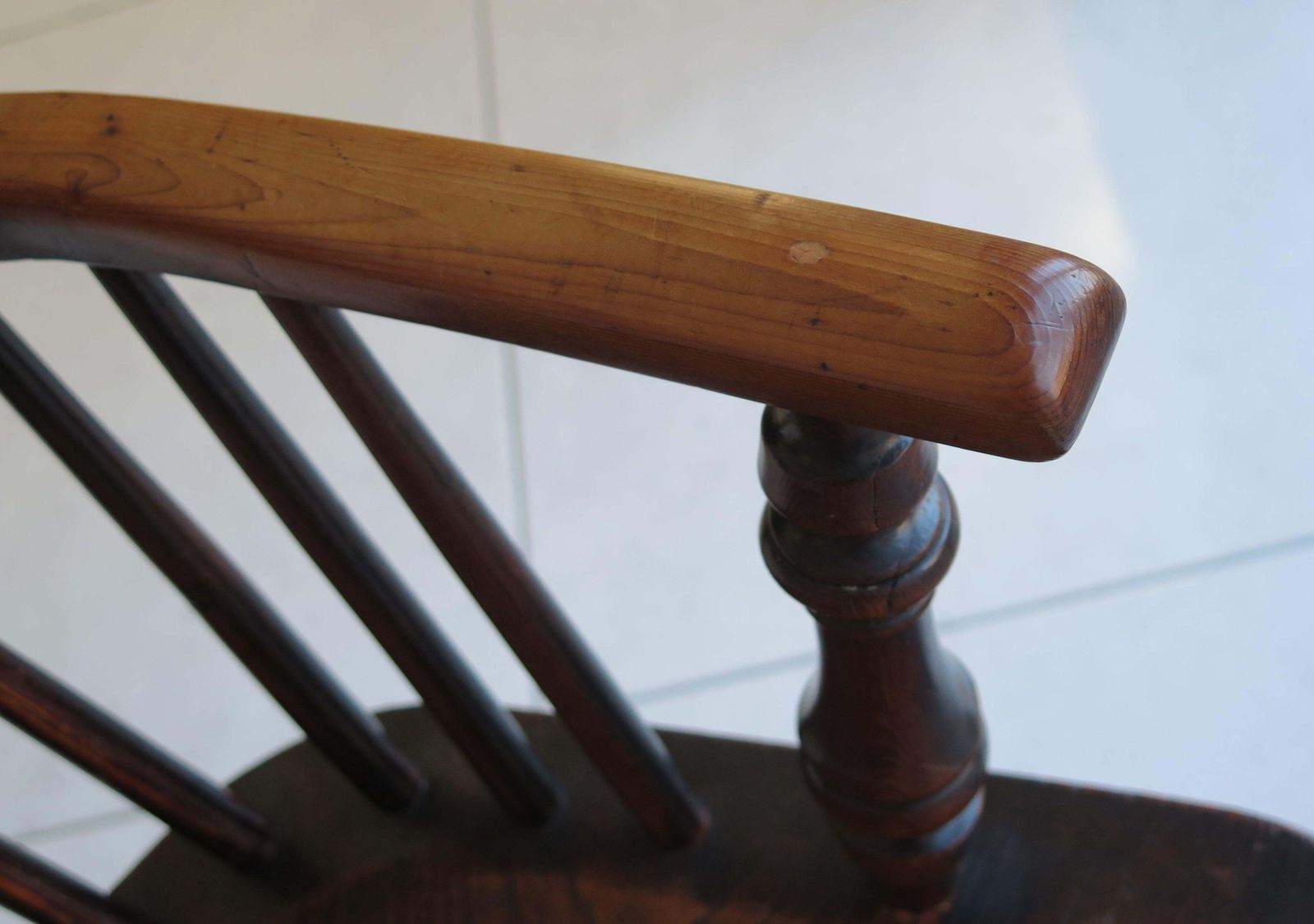 photo buy Yew Wood Low Back Windsor Armchair, North East Yorkshire England Circa 1850
