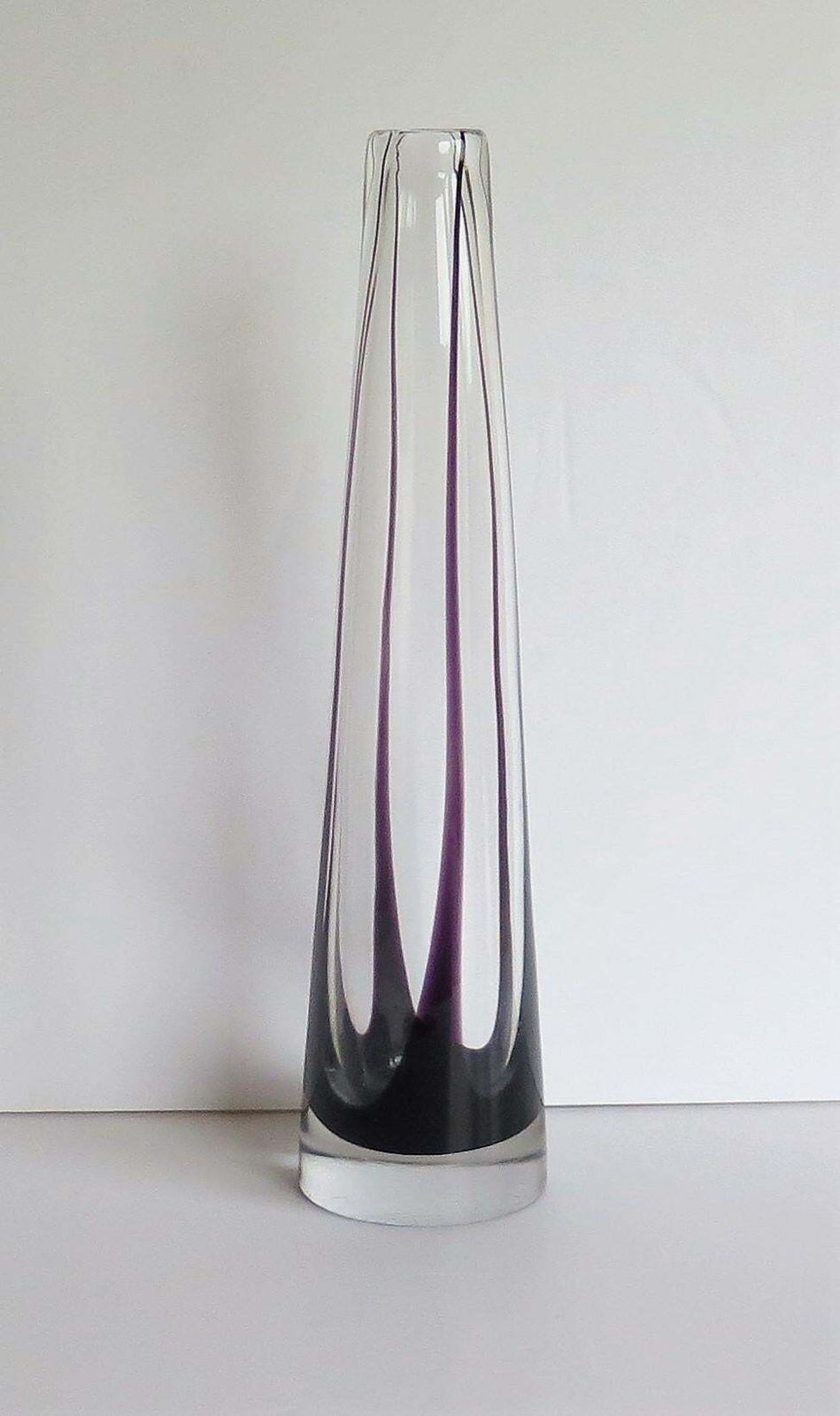 370.0 Tall Glass Sommerso Vase By Vicke Lindstrand For Kosta Glass, Sweden Circa 1960 photo