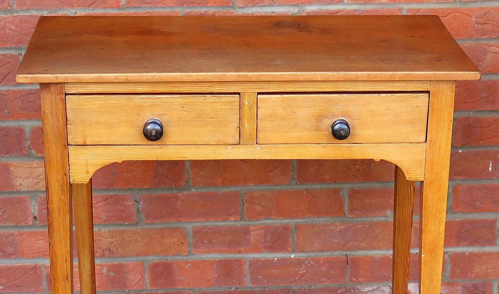 Georgian Solid Pine Side Table 2 Drawers, Circa 1790 photo vinterior