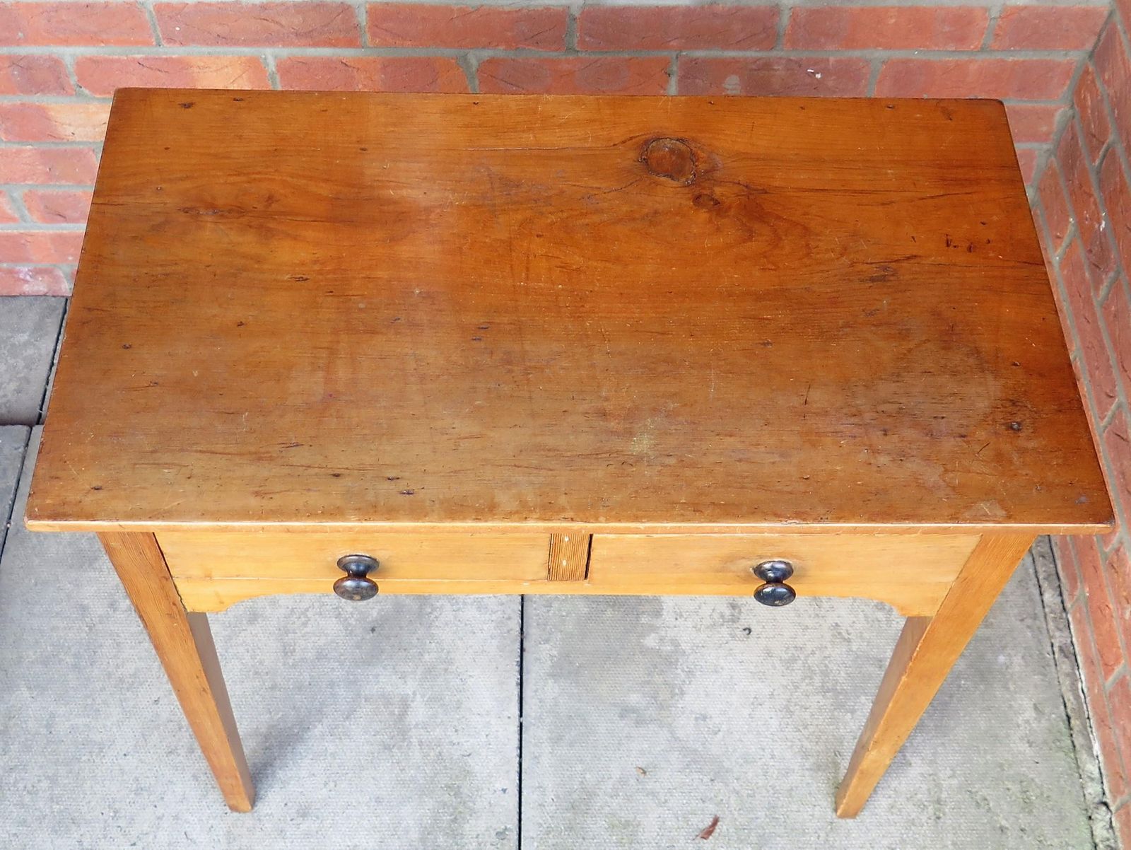 photo furniture Georgian Solid Pine Side Table 2 Drawers, Circa 1790