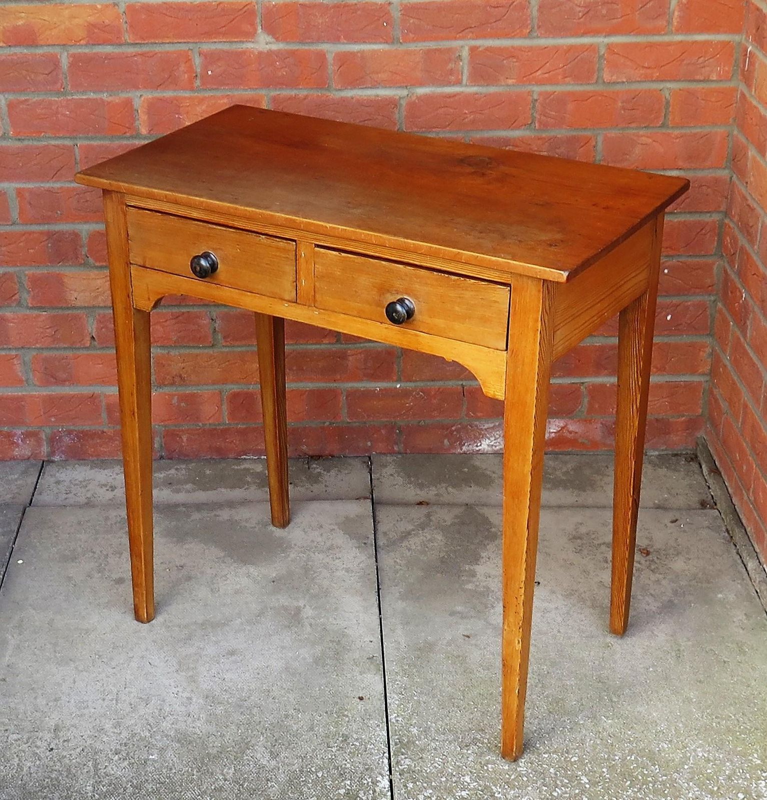 994.0 Georgian Solid Pine Side Table 2 Drawers, Circa 1790 photo