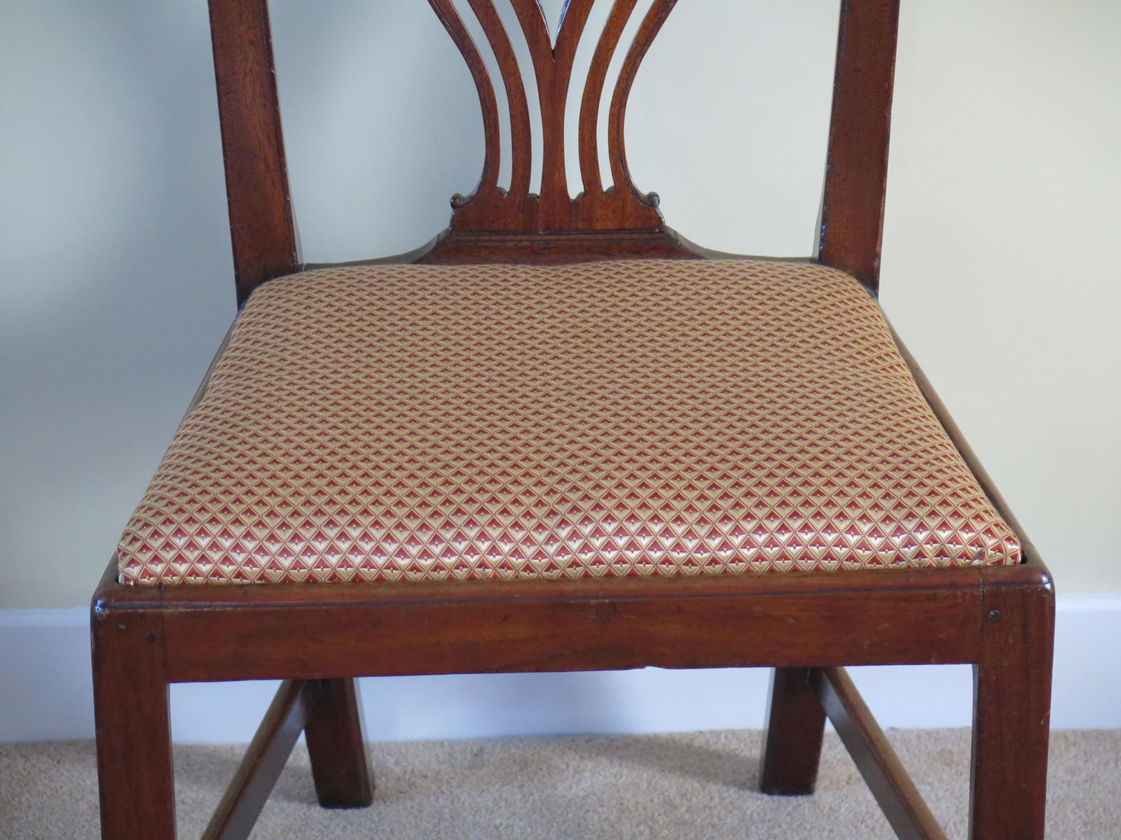 George 111 Mahogany Chippendale Dining Chair Reupholstered, Circa 1760 photo buy