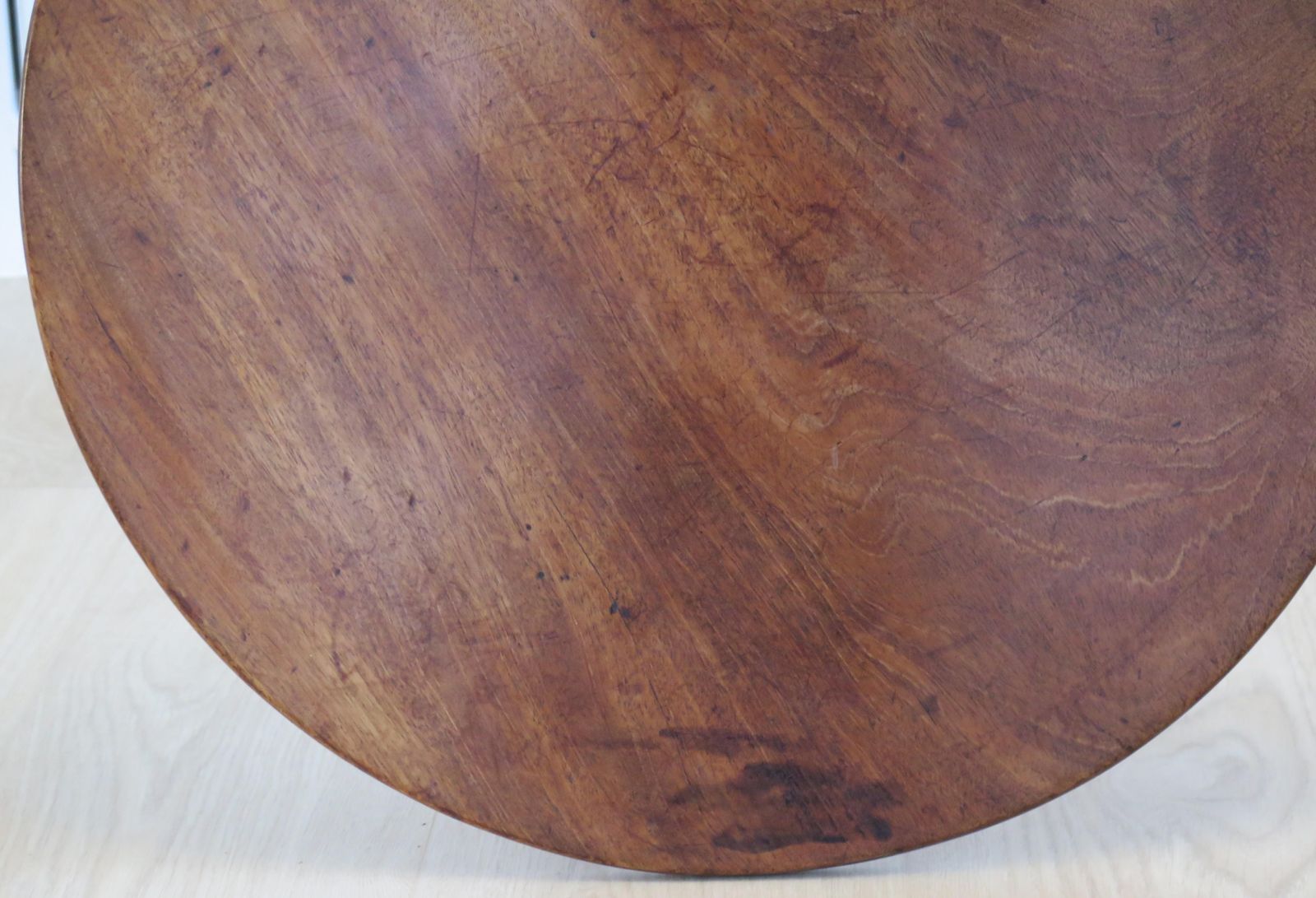 1275.0 Georgian Tripod Or Wine Table Tilt Top Vase Stem Solid Hardwood, Circa 1760 photo