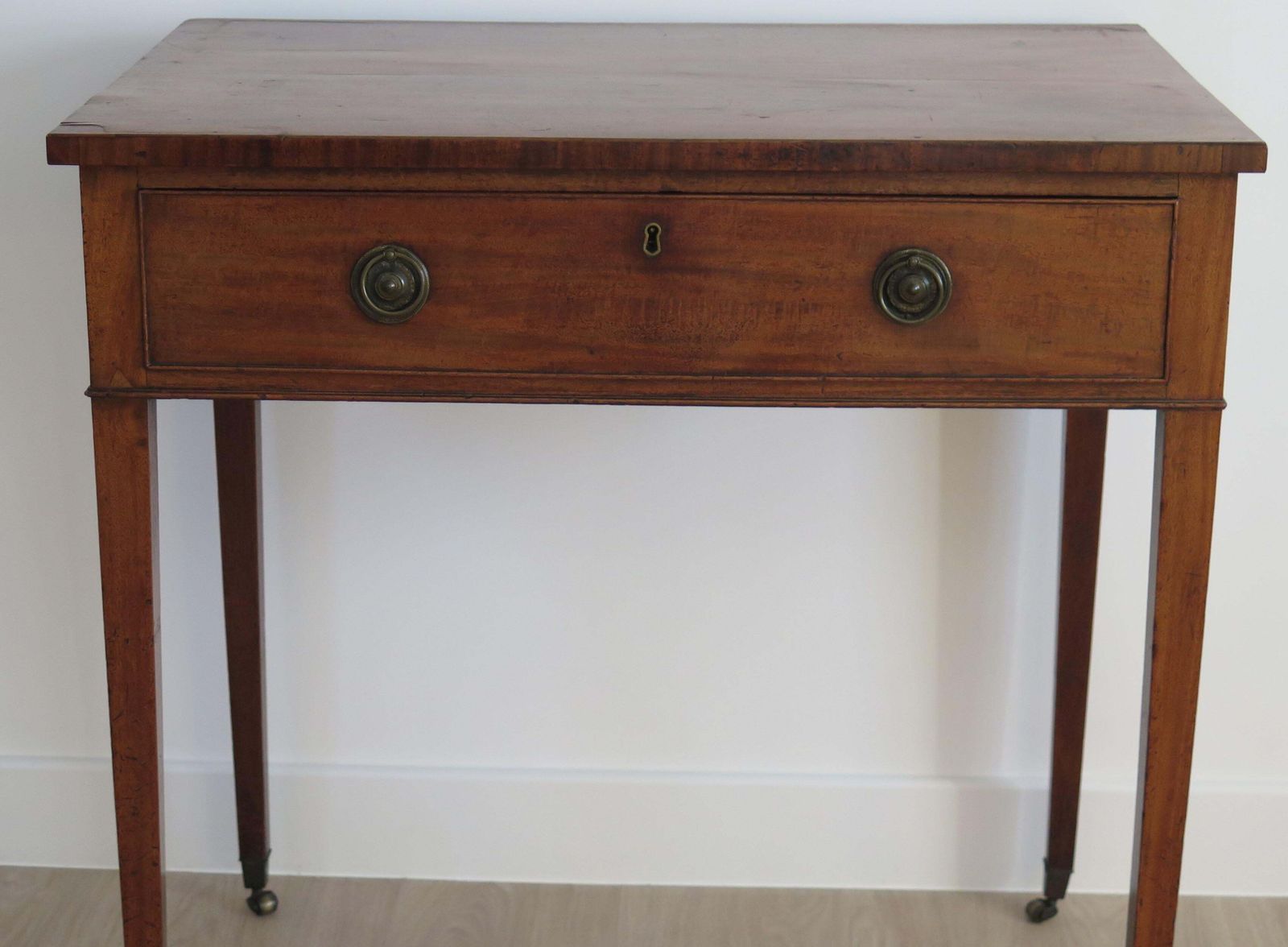 18thc Writing Table Or Dressing Table, George III Sheraton Period Circa 1790 photo vinterior