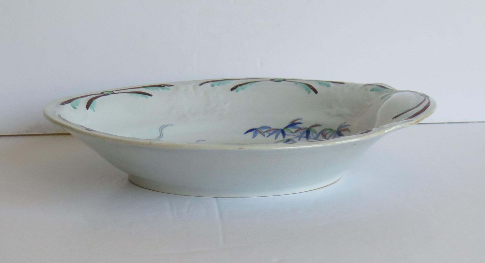 Georgian Dish By Stephen Folch Bamboo & Basket Pattern Royal Arms Mark, Ca 1825 photo Home Decor