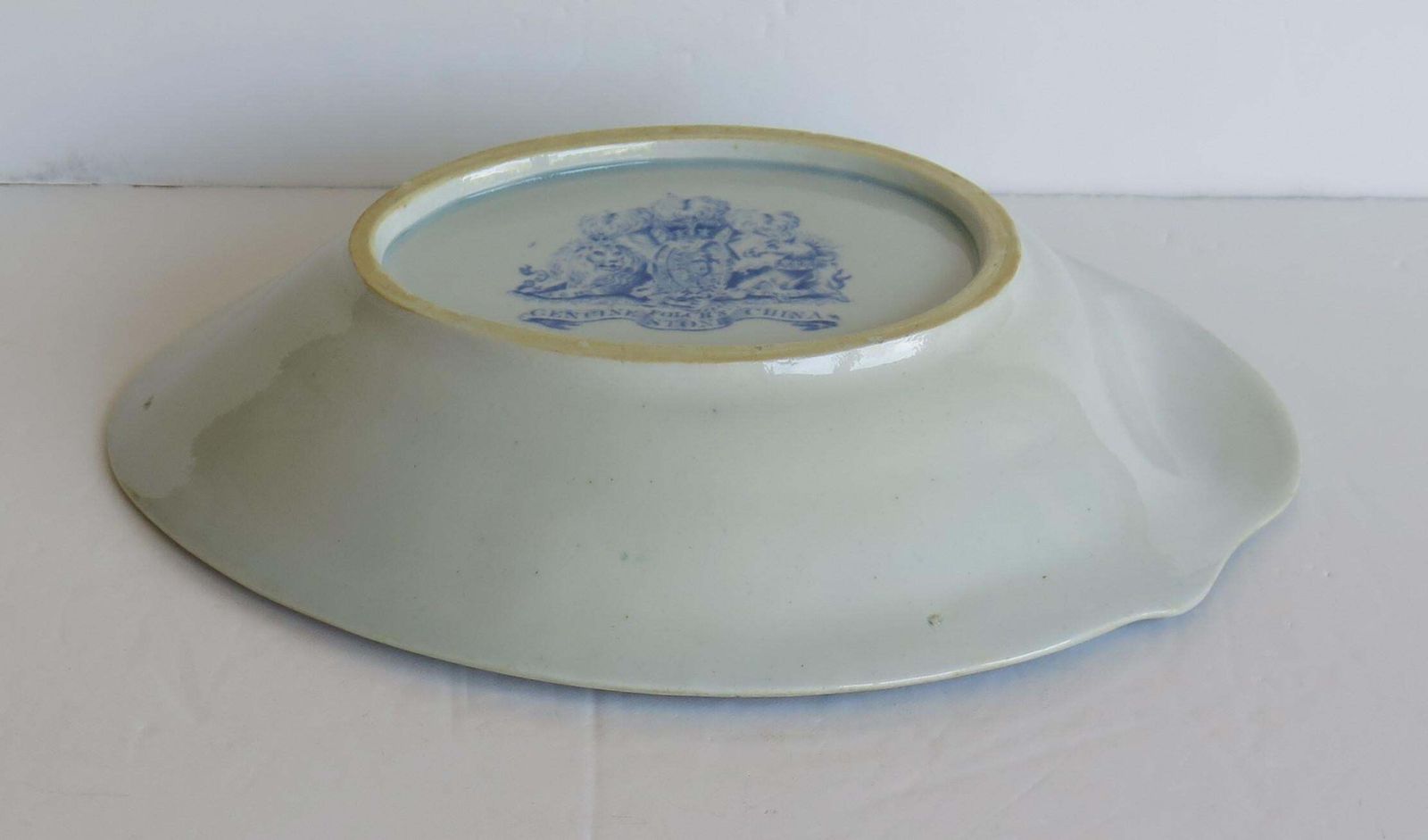 199.0 Georgian Dish By Stephen Folch Bamboo & Basket Pattern Royal Arms Mark, Ca 1825 photo