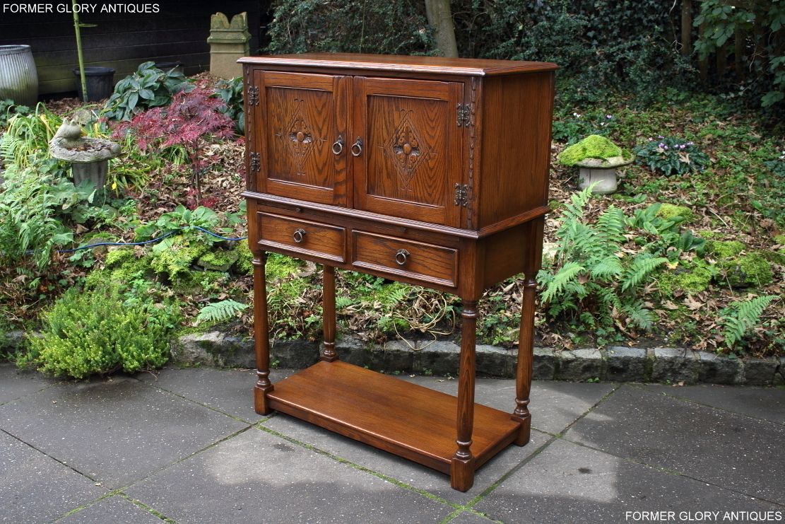 A Jaycee Autumn Gold Carved Oak Drinks / Cocktail / Wine Cabinet photo furniture