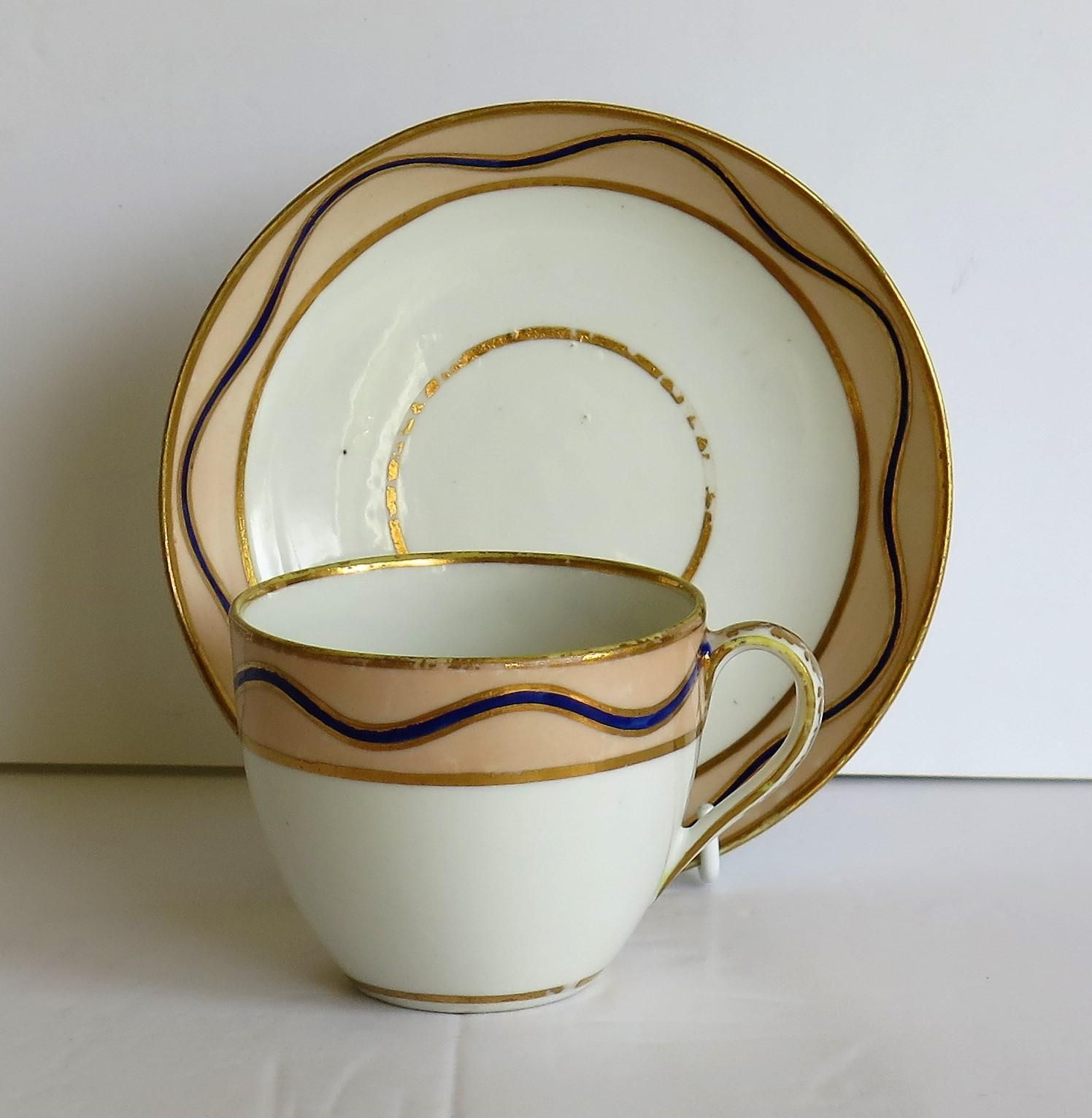 Early Derby Porcelain Cup & Saucer Rare Pattern 128 Puce Crown Marks, Circa 1795 photo 301.0