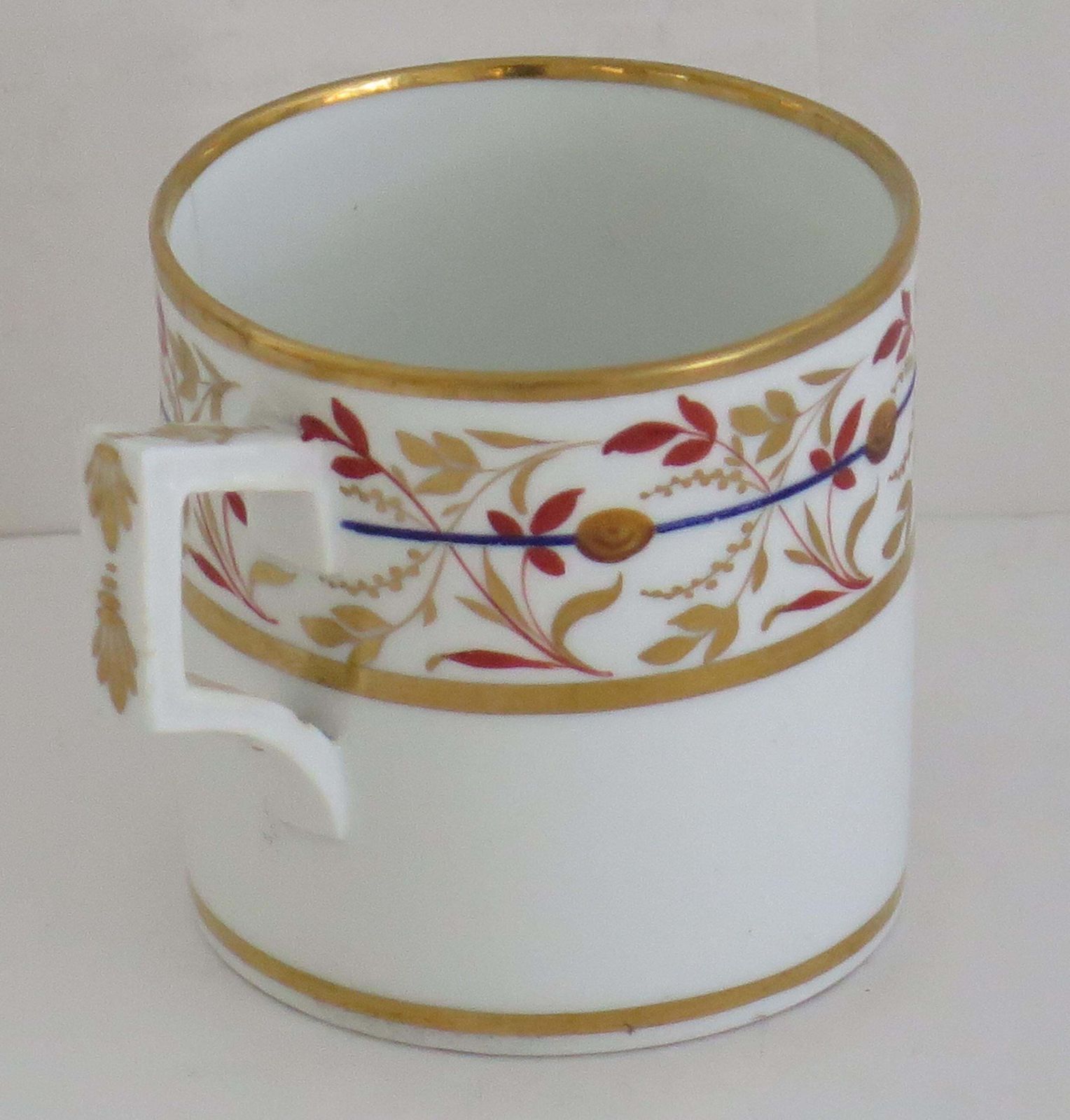 Georgian Derby Cup And Saucer Duo Hand Painted, Circa 1810 photo vinterior