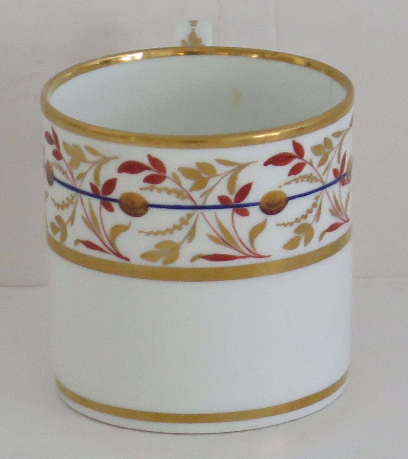 Georgian Derby Cup And Saucer Duo Hand Painted, Circa 1810 photo vintage