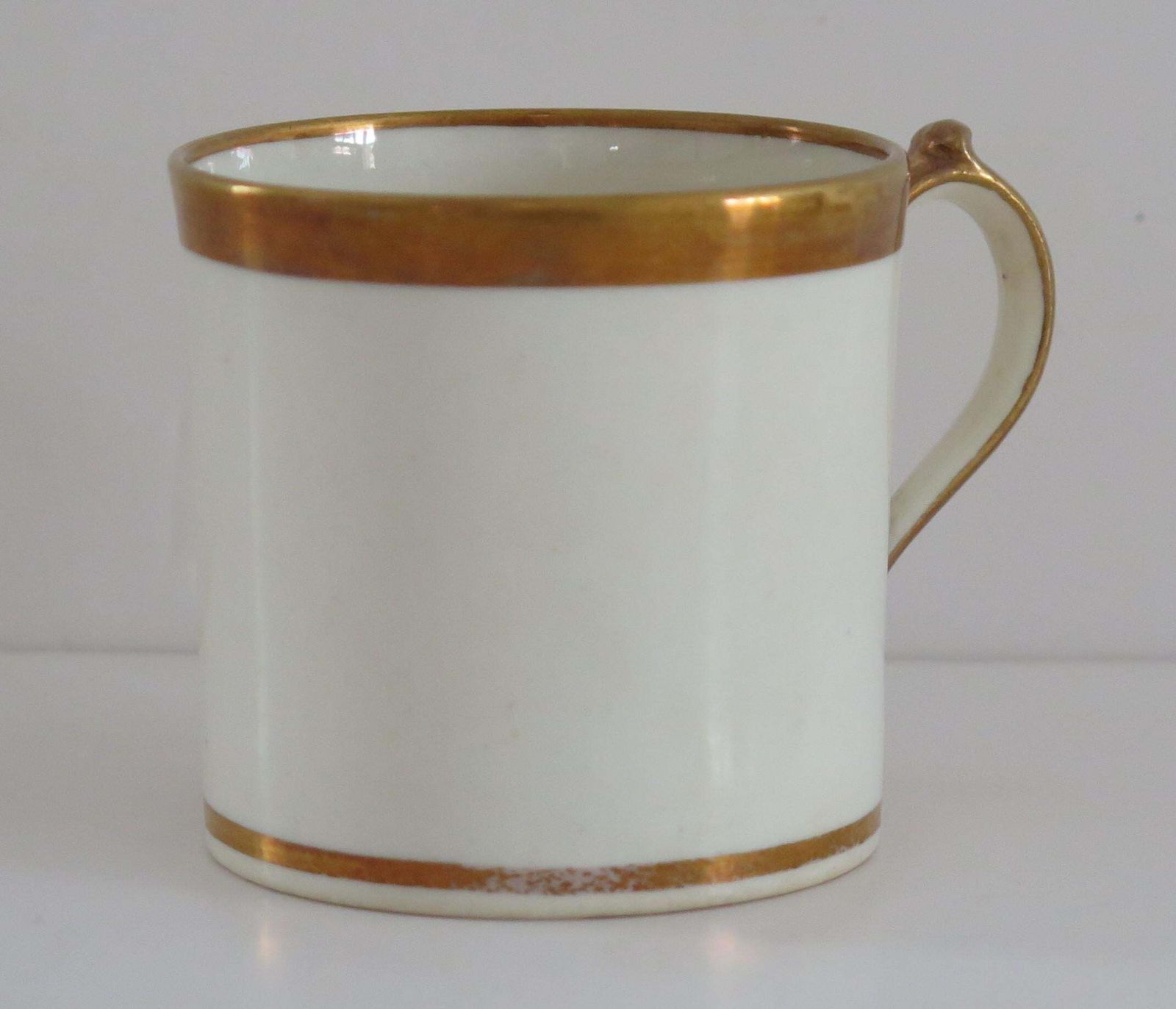 Georgian Miles Mason Coffee Can & Saucer Porcelain Hand Gilded Ptn C13, Ca 1805 photo Home Decor