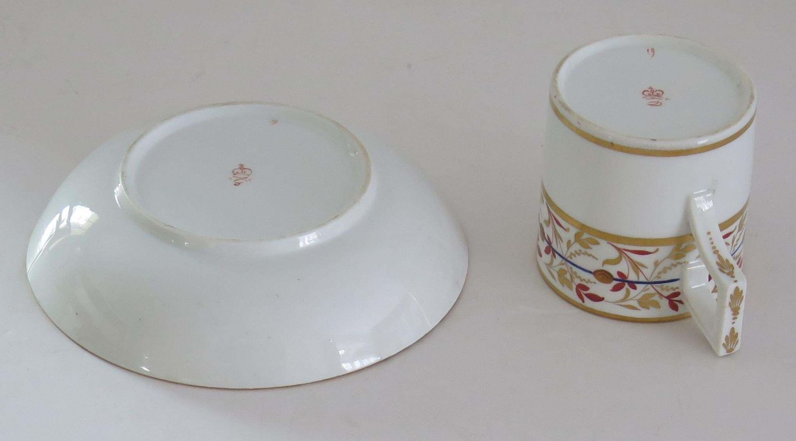 photo buy Georgian Derby Cup And Saucer Duo Hand Painted, Circa 1810