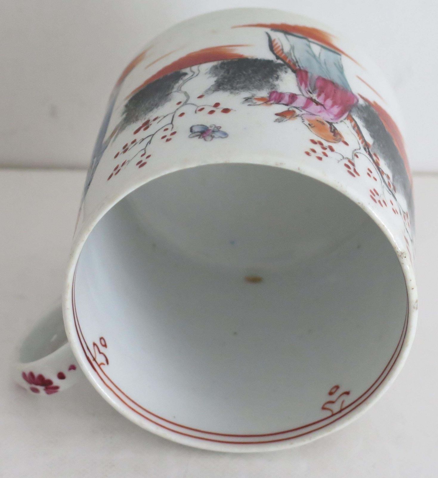 290.0 Early New Hall Porcelain Coffee Can & Saucer Duo Chinese Pattern 421, Circa 1800 photo