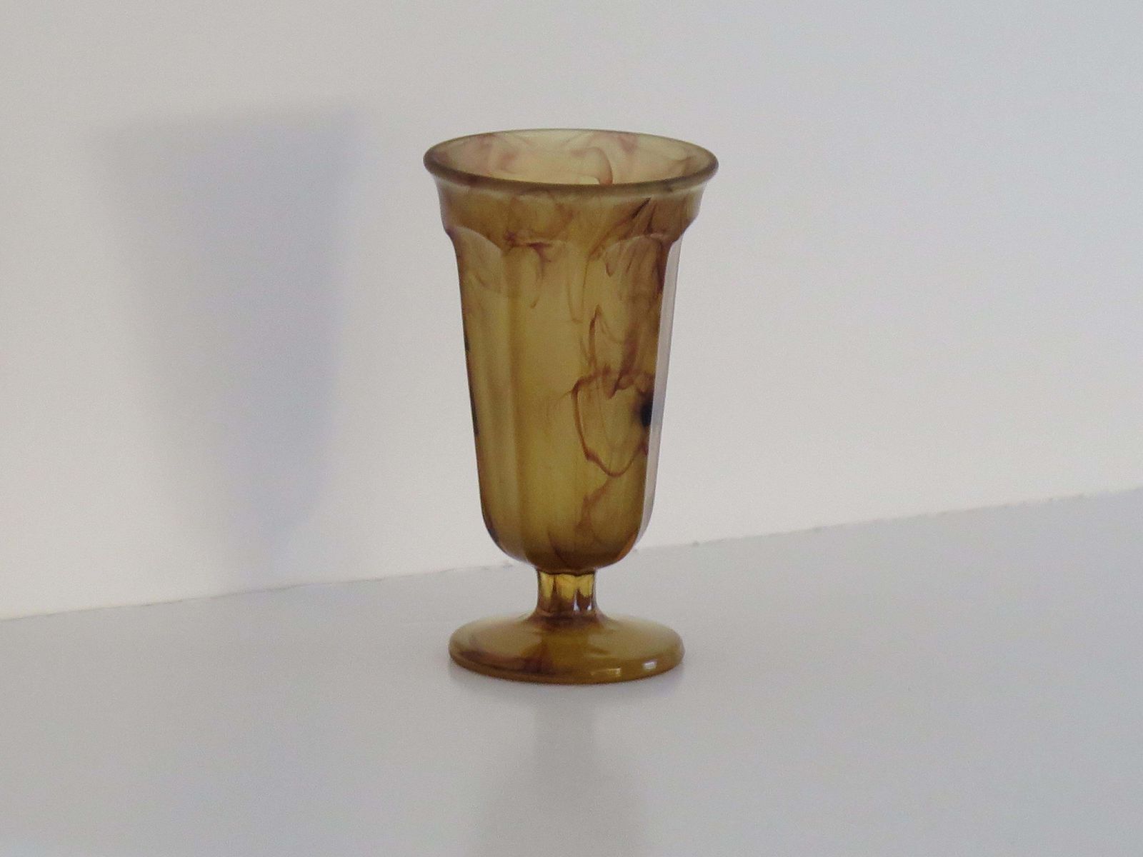 Art Deco Glass Vase By George Davidson In Amber Cloud Glass, Circa 1930s photo Home Decor