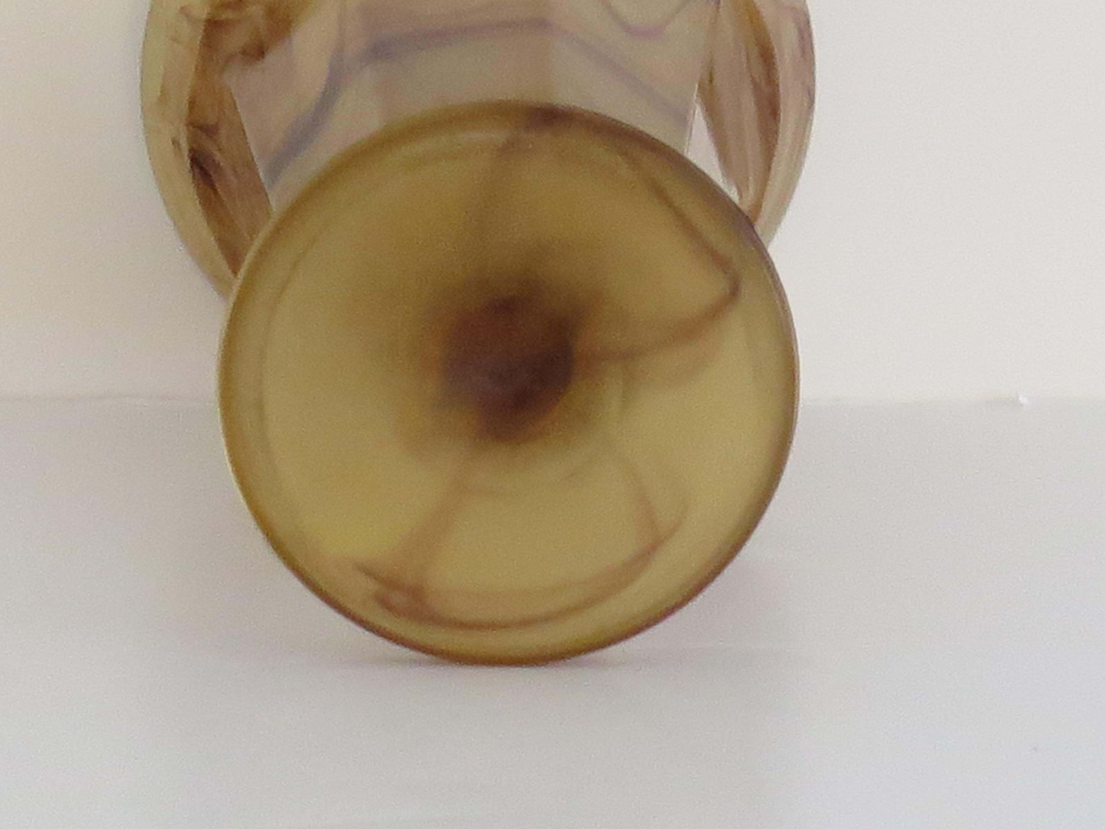 photo vintage Art Deco Glass Vase By George Davidson In Amber Cloud Glass, Circa 1930s