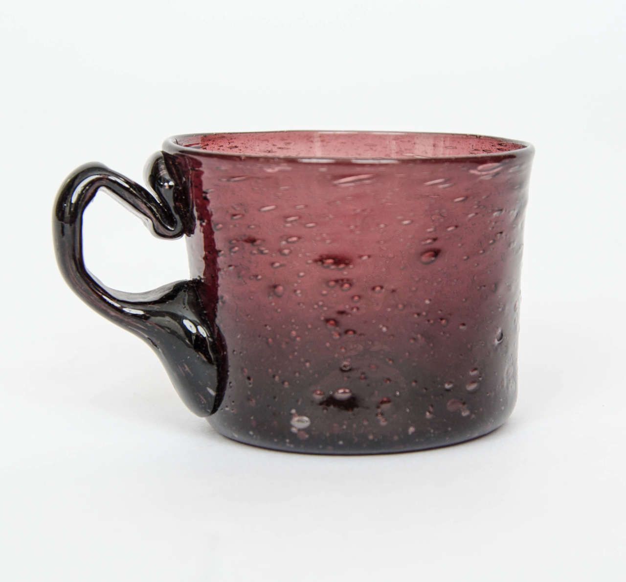 Rare Georgian Amethyst Glass Cup And Saucer Hand Blown, Circa 1800 photo Home Decor