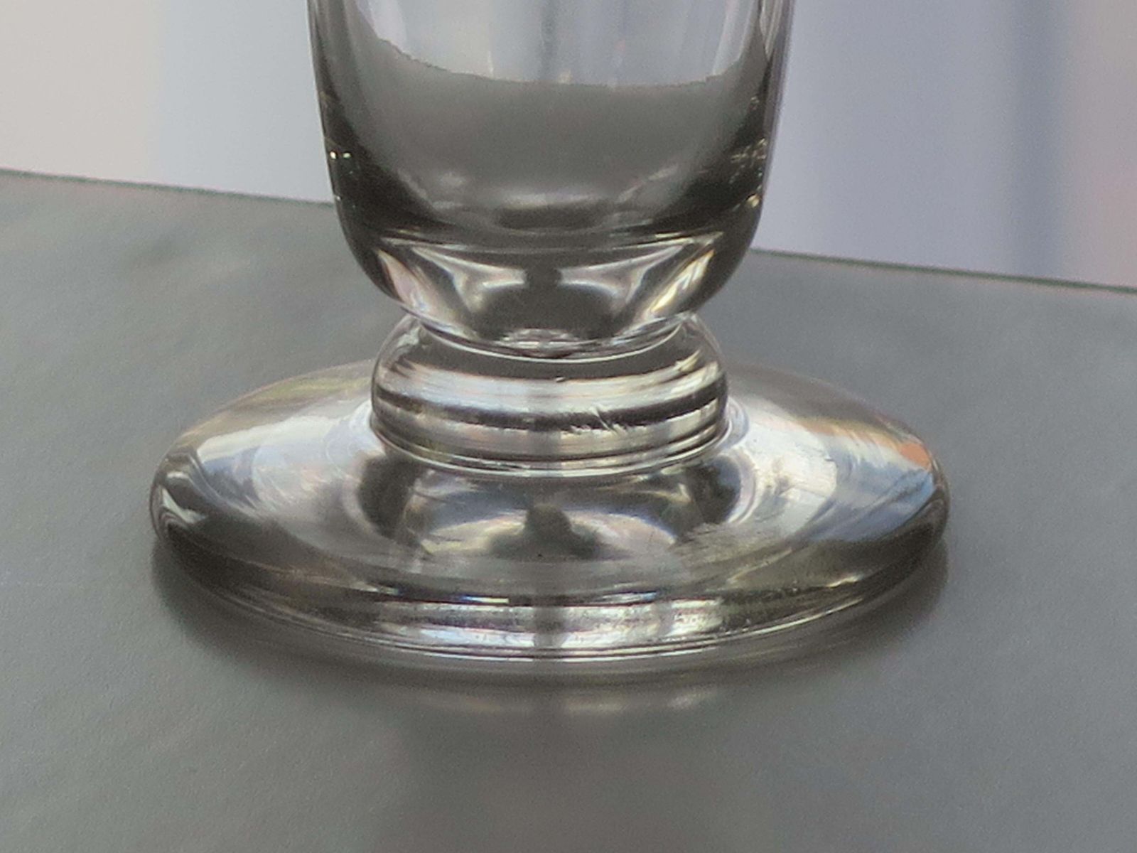 18th C Georgian Jelly Glass With Bell Bowl Cushion Knop Hand Blown, Ca 1790 photo 173.0