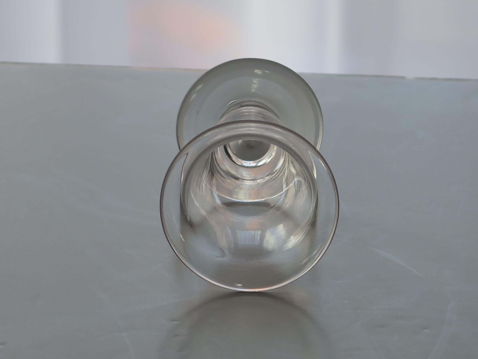 photo for sale 18th C Georgian Jelly Glass With Bell Bowl Cushion Knop Hand Blown, Ca 1790