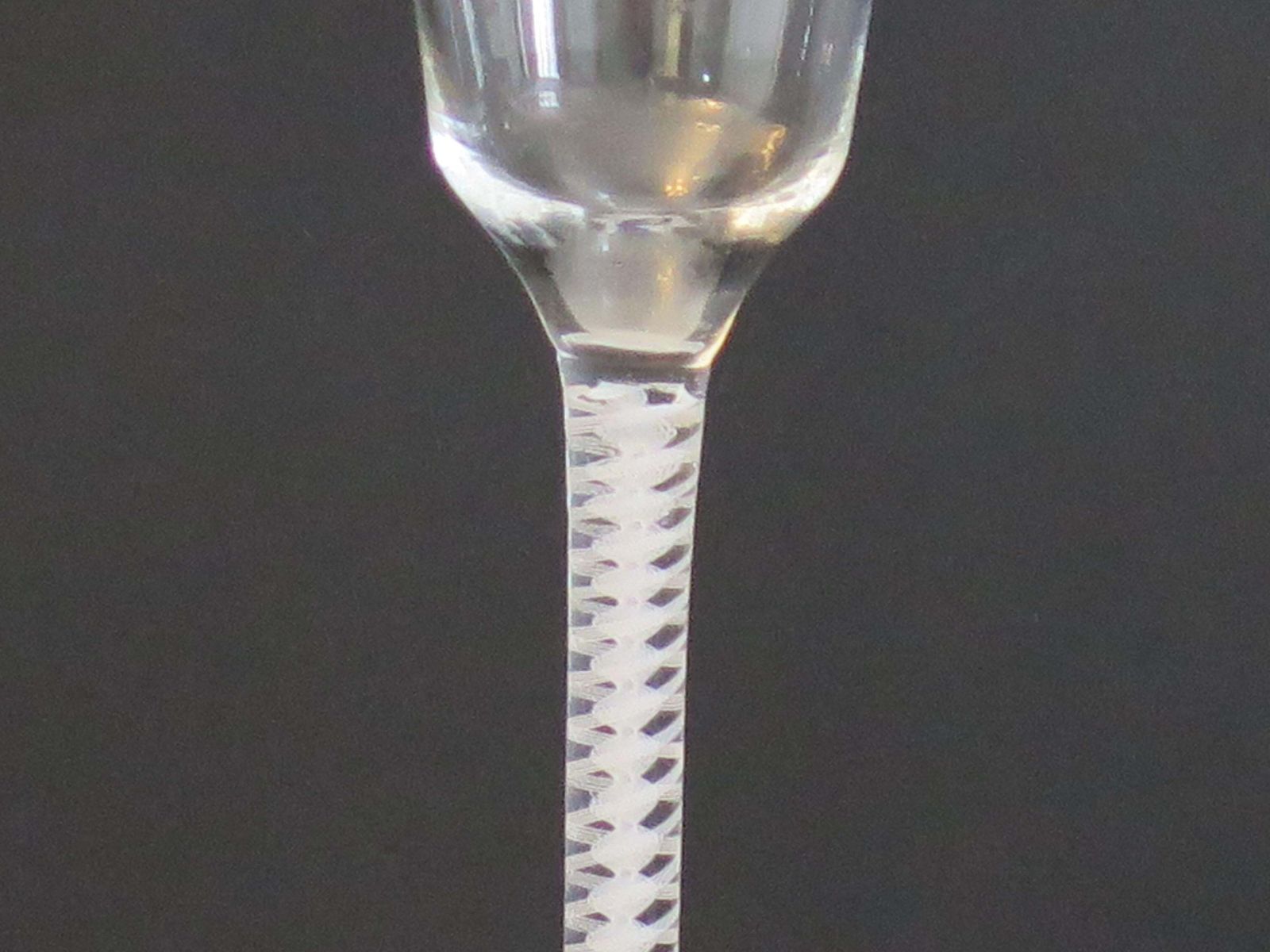 Mid 18th Century Wine Glass Hand Blown Cotton Twist Stem, English C 1765 photo vinterior