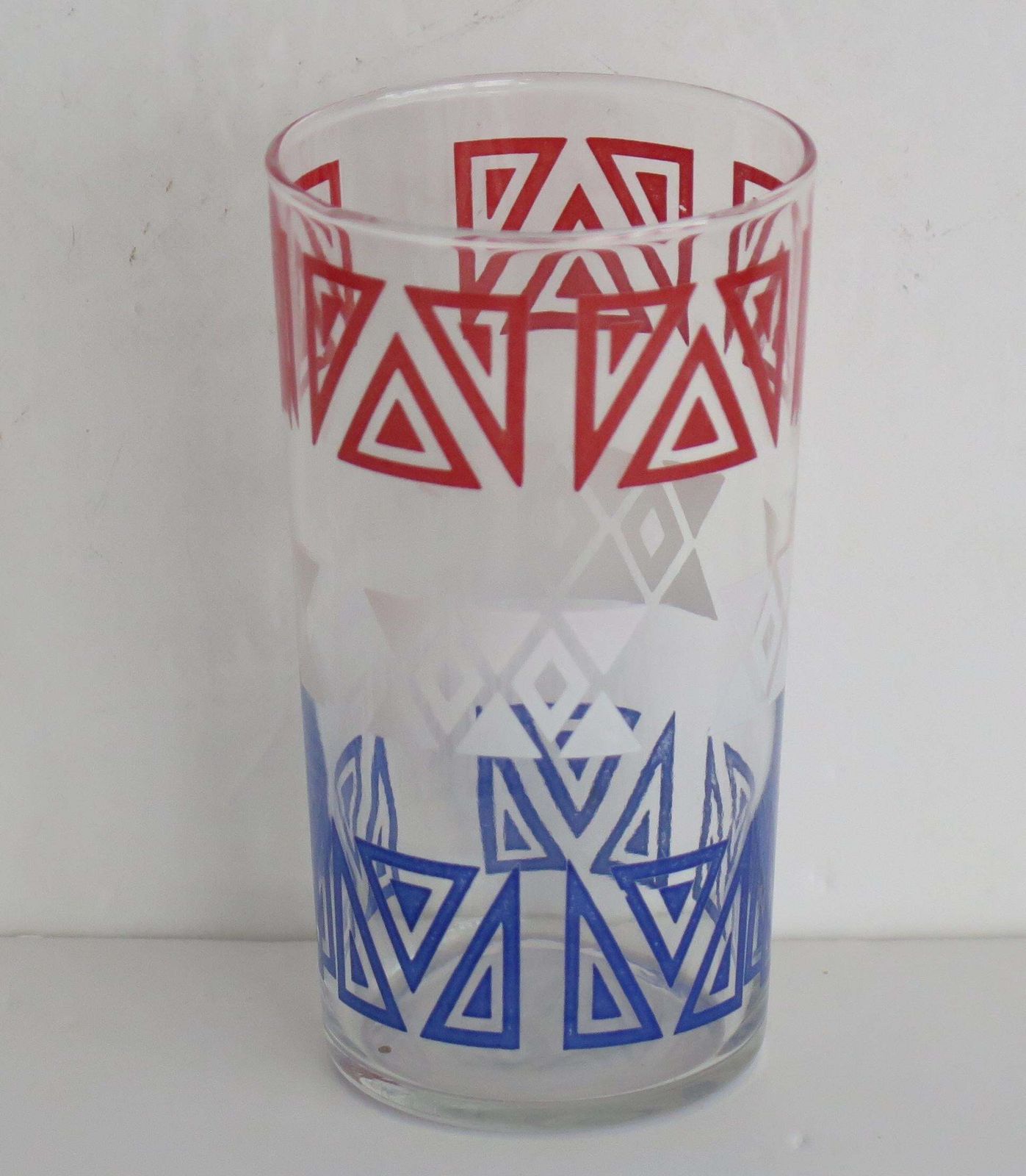 Set Of Six Retro Glass Tumblers Or Drinking Glasses, Circa 1950s photo for sale