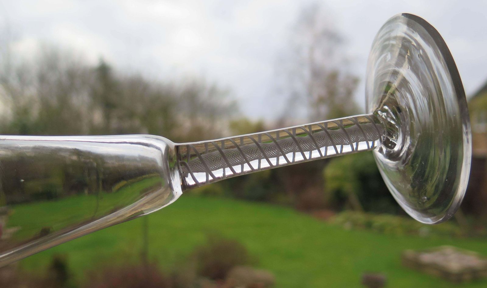 Georgian Ale Or Wine Drinking Glass Hand Blown Cotton Twist Stem, English C 1765 photo for sale