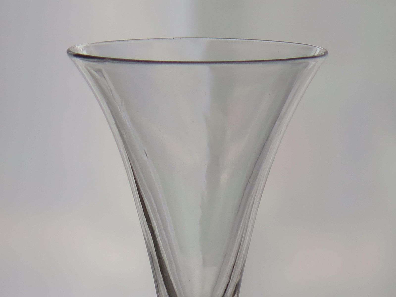 Mid 18th Century Georgian Tall Wine Glass Hand Blown Cotton Twist Opaque Stem photo buy