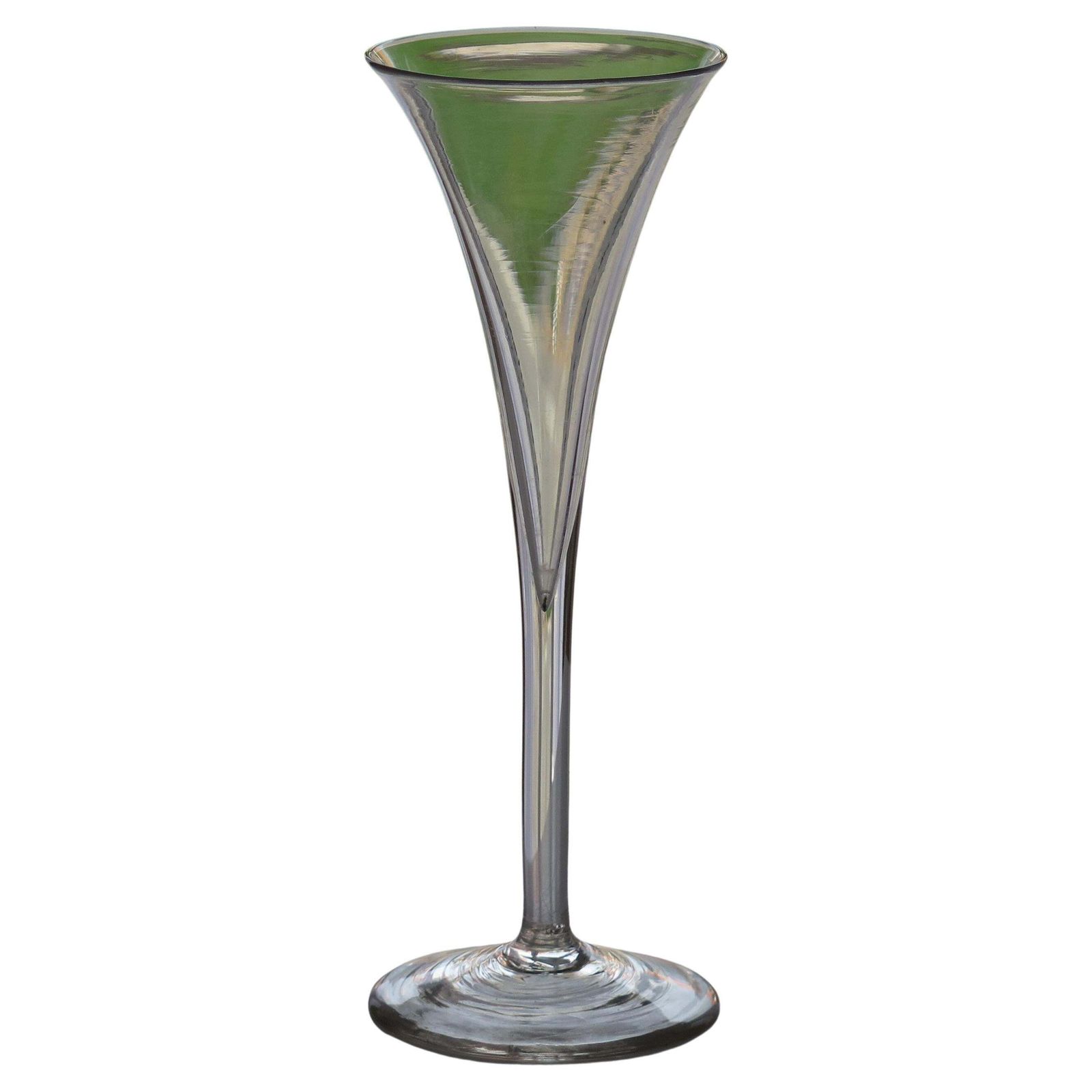 18thc Georgian Toasting Drinking Glass Drawn Trumpet Bowl   Rare, Circa 1750