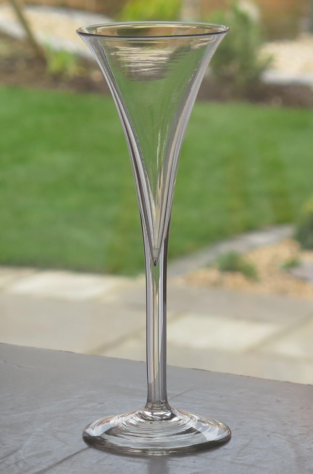 18thc Georgian Toasting Drinking Glass Drawn Trumpet Bowl   Rare, Circa 1750 photo for sale