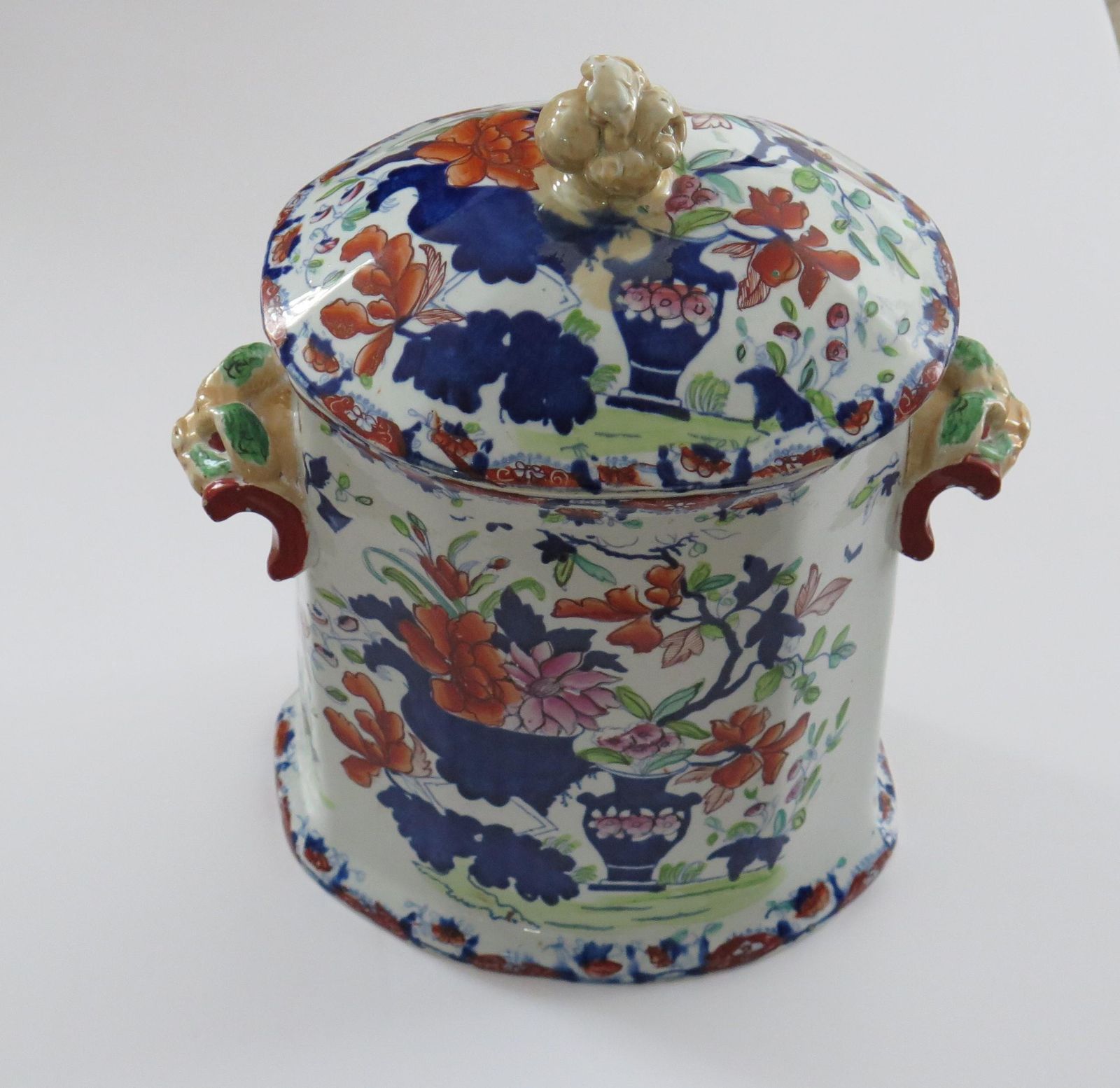 Rare Georgian Masons Ironstone Bread Bin In Vase And Jardinière Ptn,  Circa 1815 photo furniture