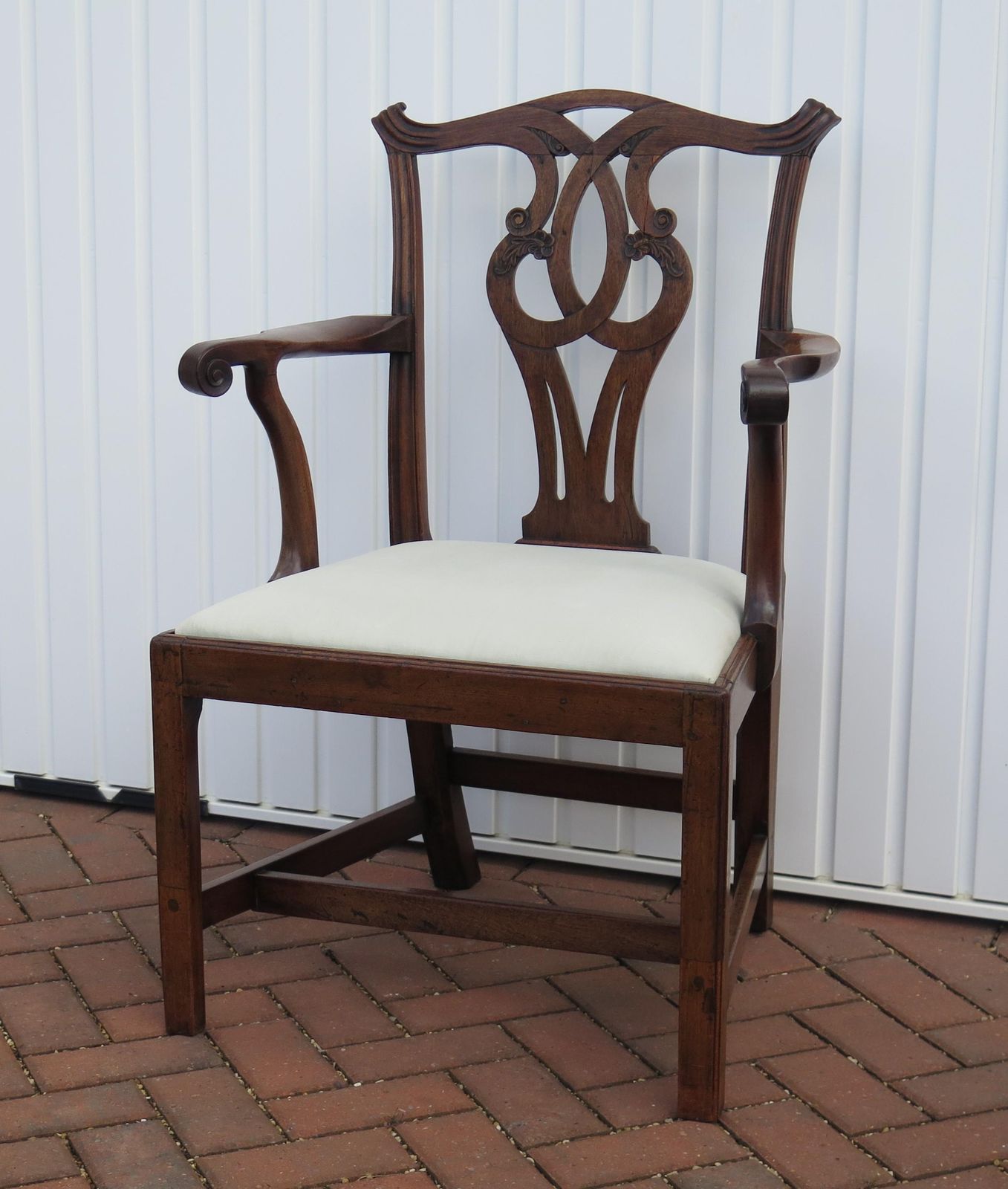 George 111 Period Chippendale Armchair Finely Carved, Circa 1760 photo vintage