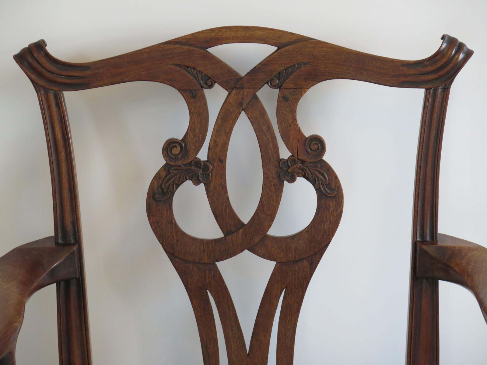 Furniture George 111 Period Chippendale Armchair Finely Carved, Circa 1760 photo